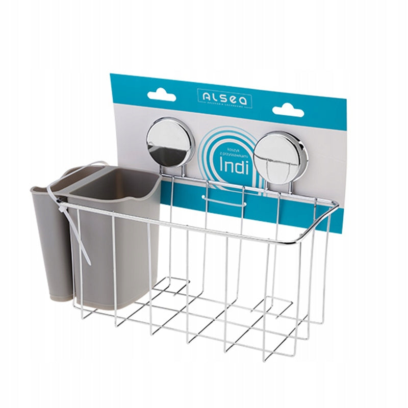 GALICJA BASKET BATHROOM SHELF WITH SUCTION CUPS INDI 26675 Packaging status original
