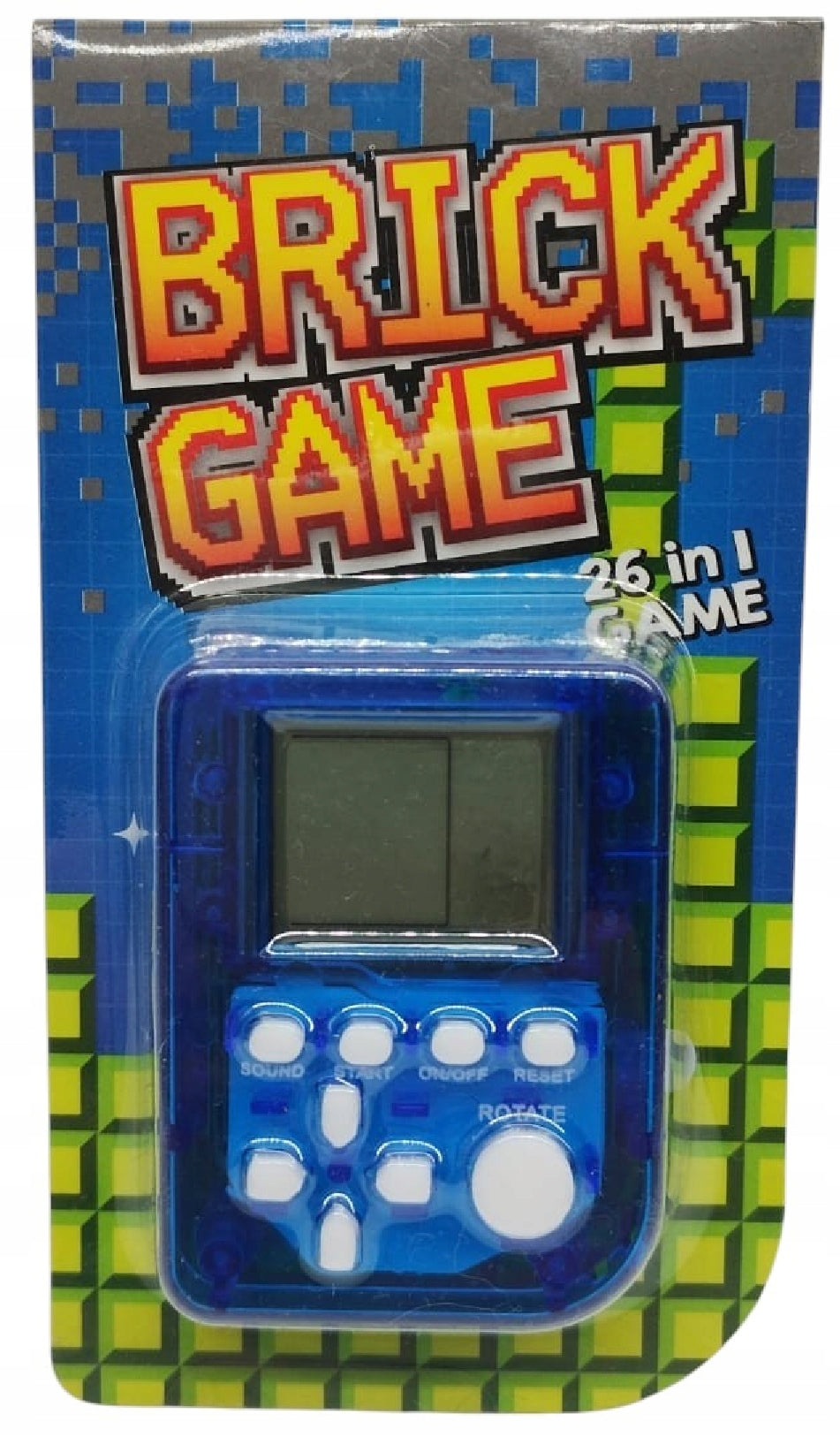 GAME CONSOLE ELECTRONIC POCKET GAME RETRO MINI GAME 26 GAMES BLUE