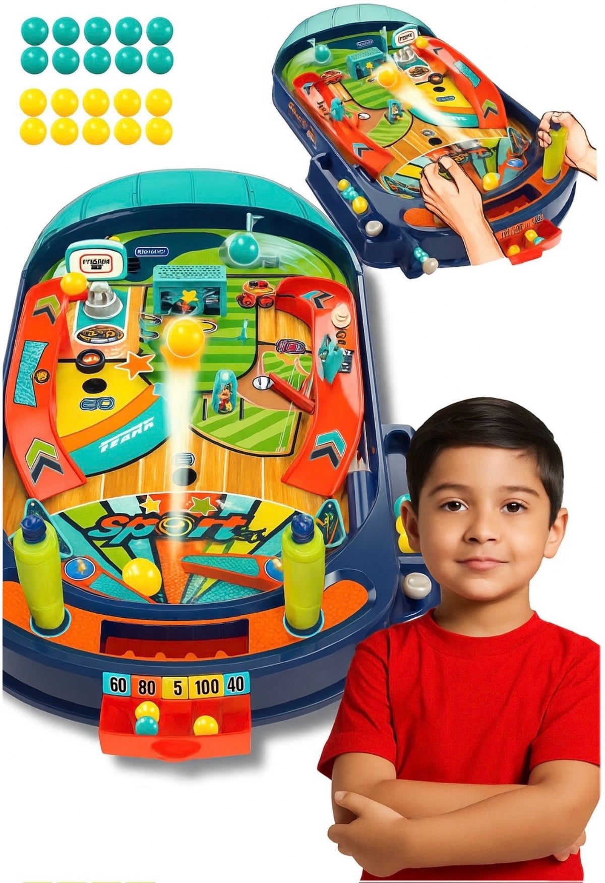 GAME FLIPPER FOR HOME TABLE ARCADE FOR CHILDREN CHILD PINBALL Manufacturer code GRA FLIPPER stołowa