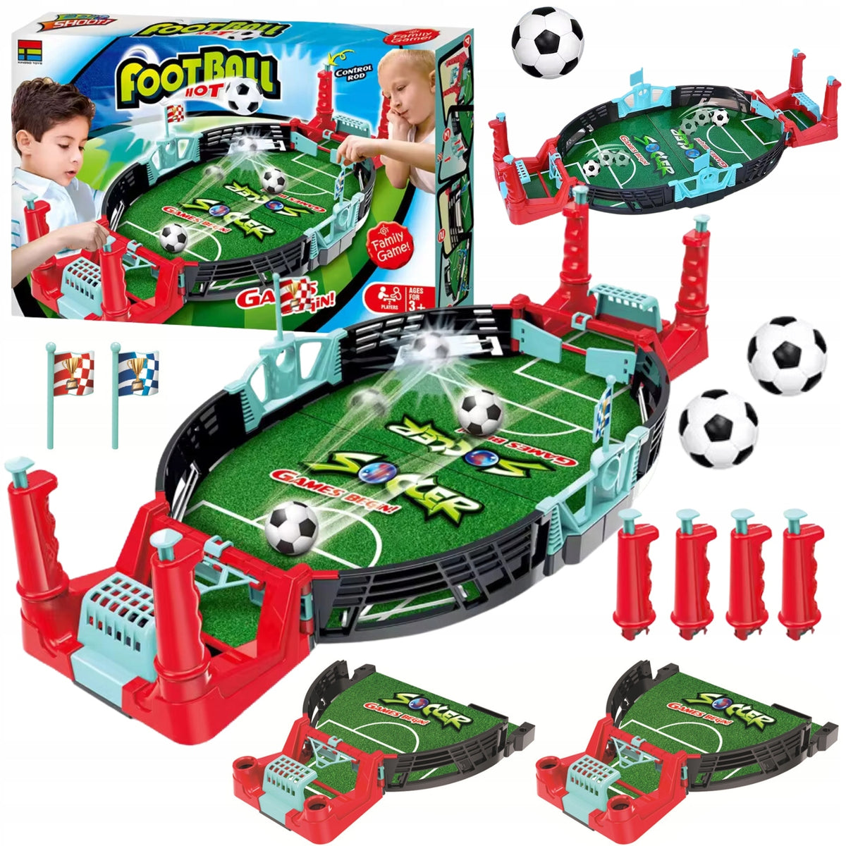 GAME MINI FOOTBALL SET FOR PLAYING FOOSBALL SPRING PITCH STADIUM Manufacturer code STÓŁ DO PIŁKARZYKÓW GRA MINI PIŁKA NOŻNA
