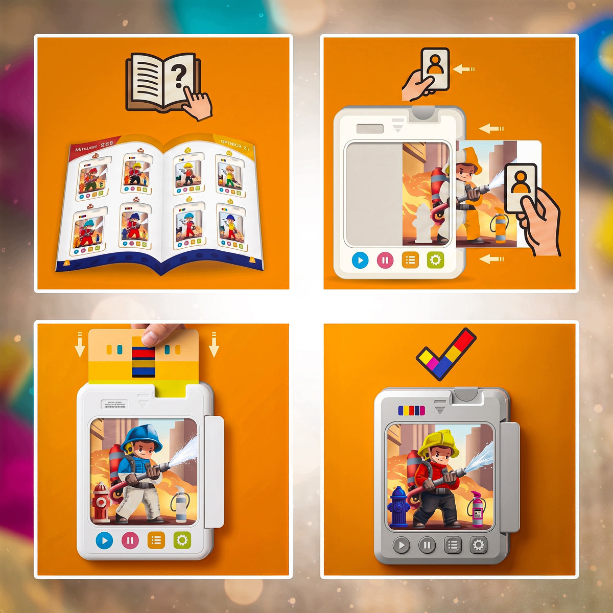 GAME ON CONCENTRATION CONSOLE INTERACTIVE DISGUISE CARDS CHARACTERS COLORS Manufacturer code Gra rodzinna dla dzieci B36O