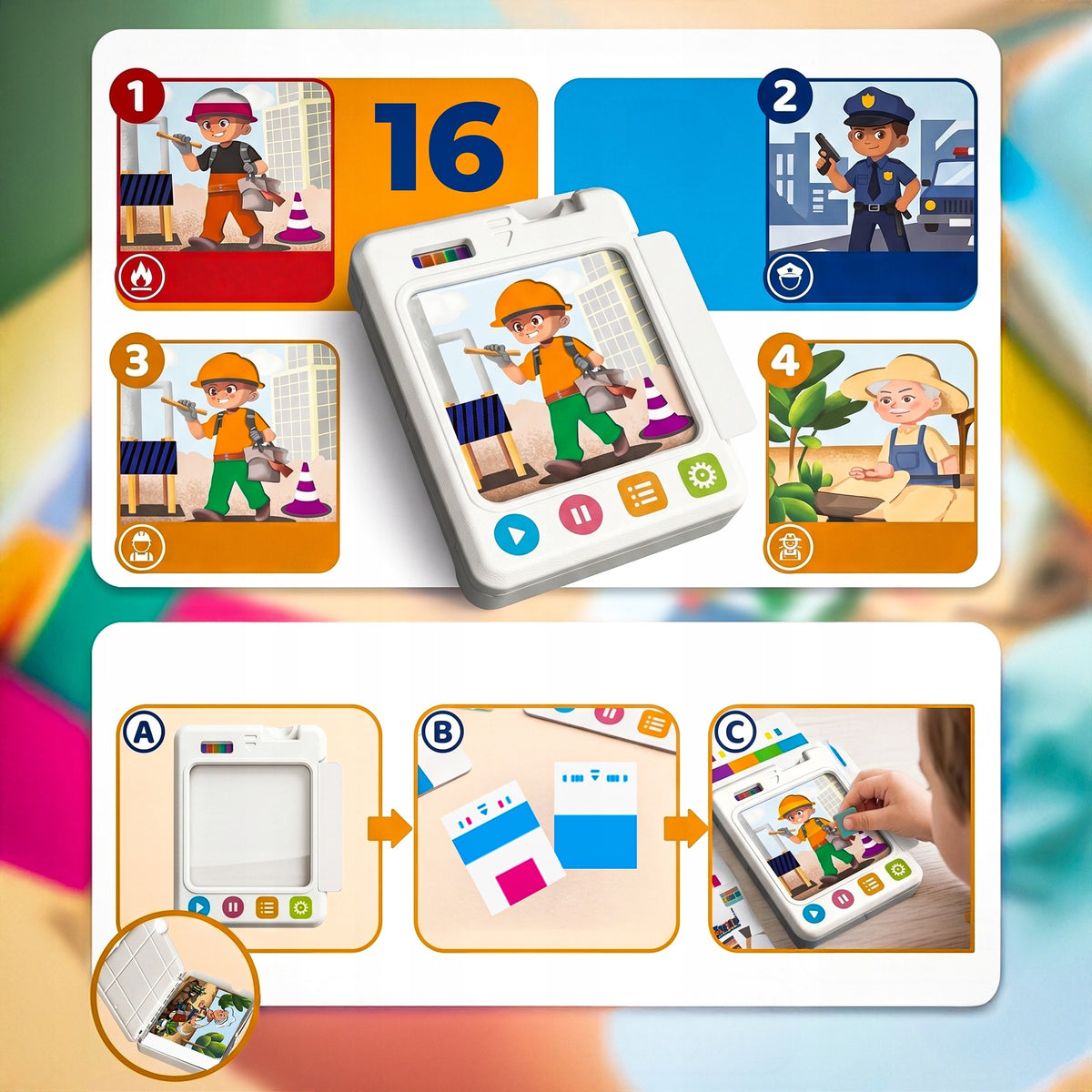 GAME ON CONCENTRATION CONSOLE INTERACTIVE DISGUISE CARDS CHARACTERS COLORS Packaging status original