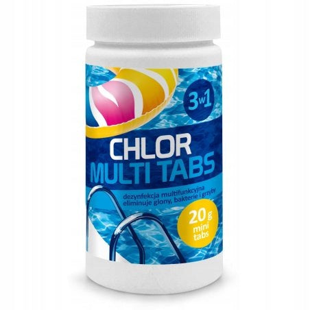 GAMIX CHLORINE MULTI 1KG MINI 20G 3IN1 TABLETS FOR SWIMMING POOL STRONG DISINFECTION