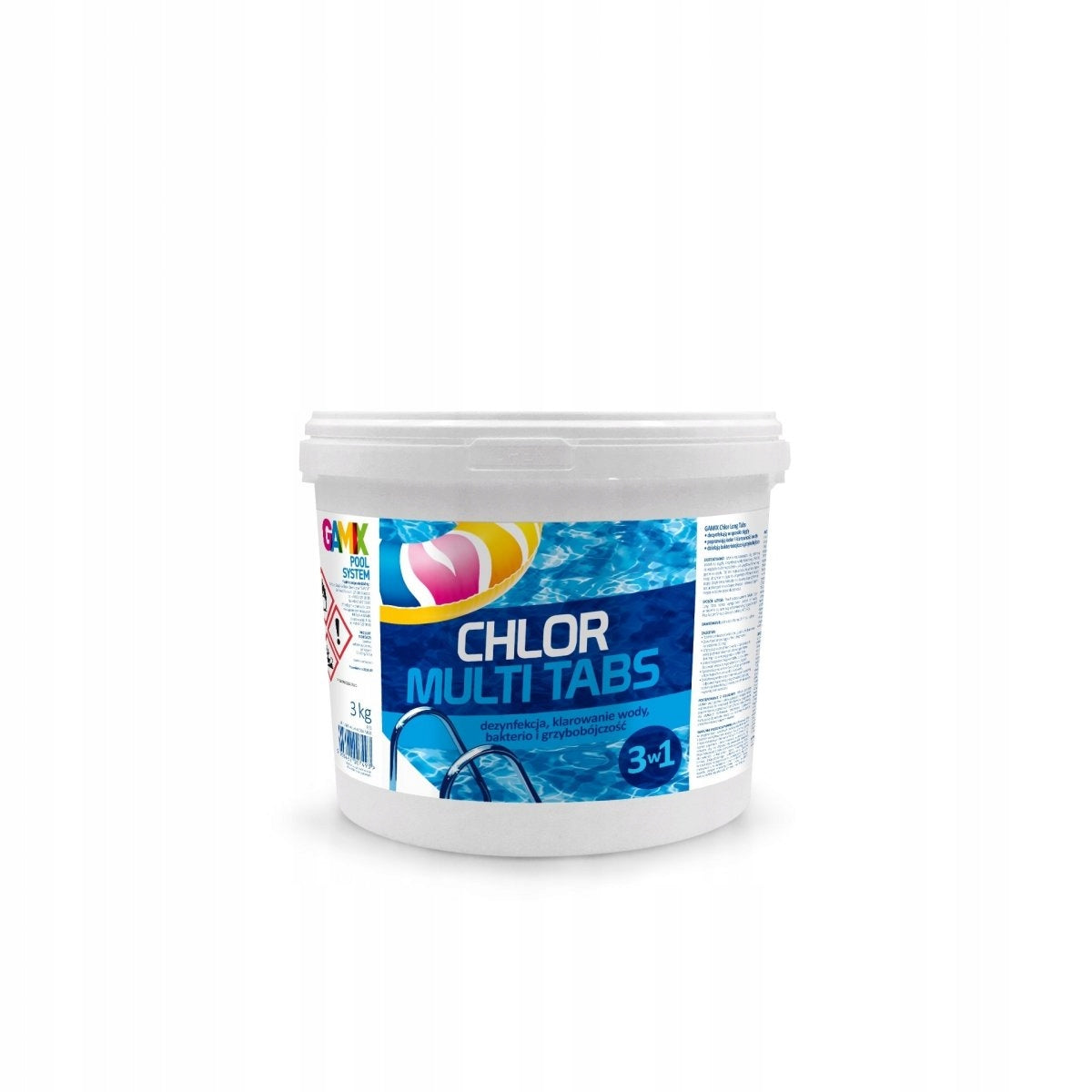 GAMIX CHLORINE MULTI 3KG TABLETS 200G 3IN1 FOR SWIMMING POOL STRONG WATER DISINFECTION
