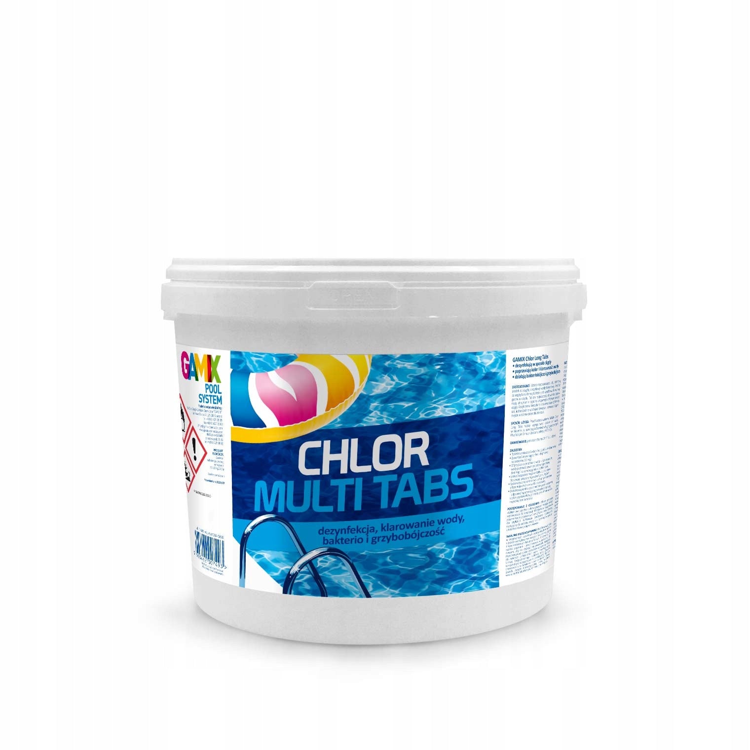 GAMIX CHLORINE MULTI 5KG TABLETS 200G 3IN1 FOR SWIMMING POOL STRONG WATER DISINFECTION