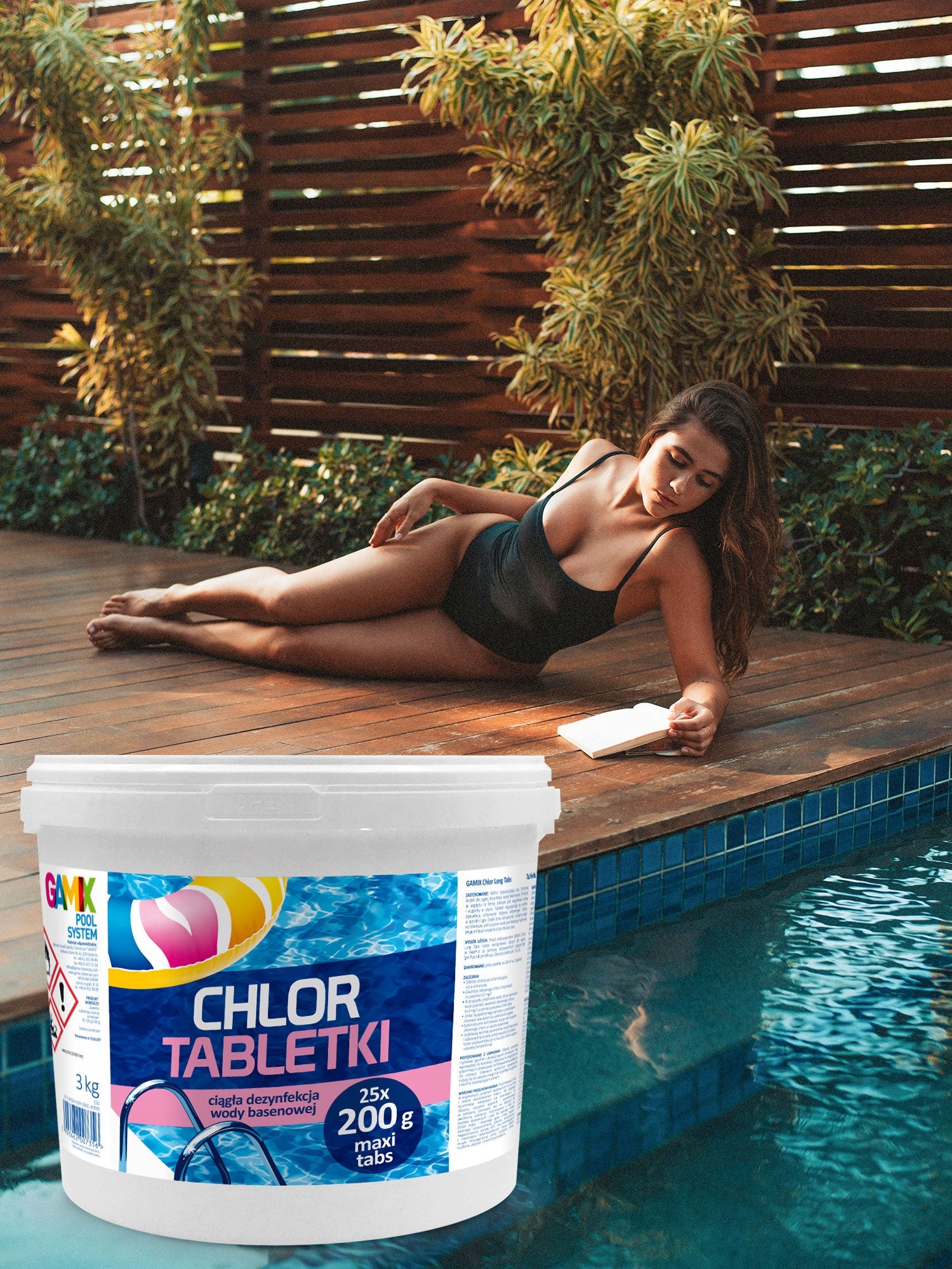 GAMIX CHLORINE TABLETS LONG TABS 200G 5KG POOL CHEMICALS Brand Gamix