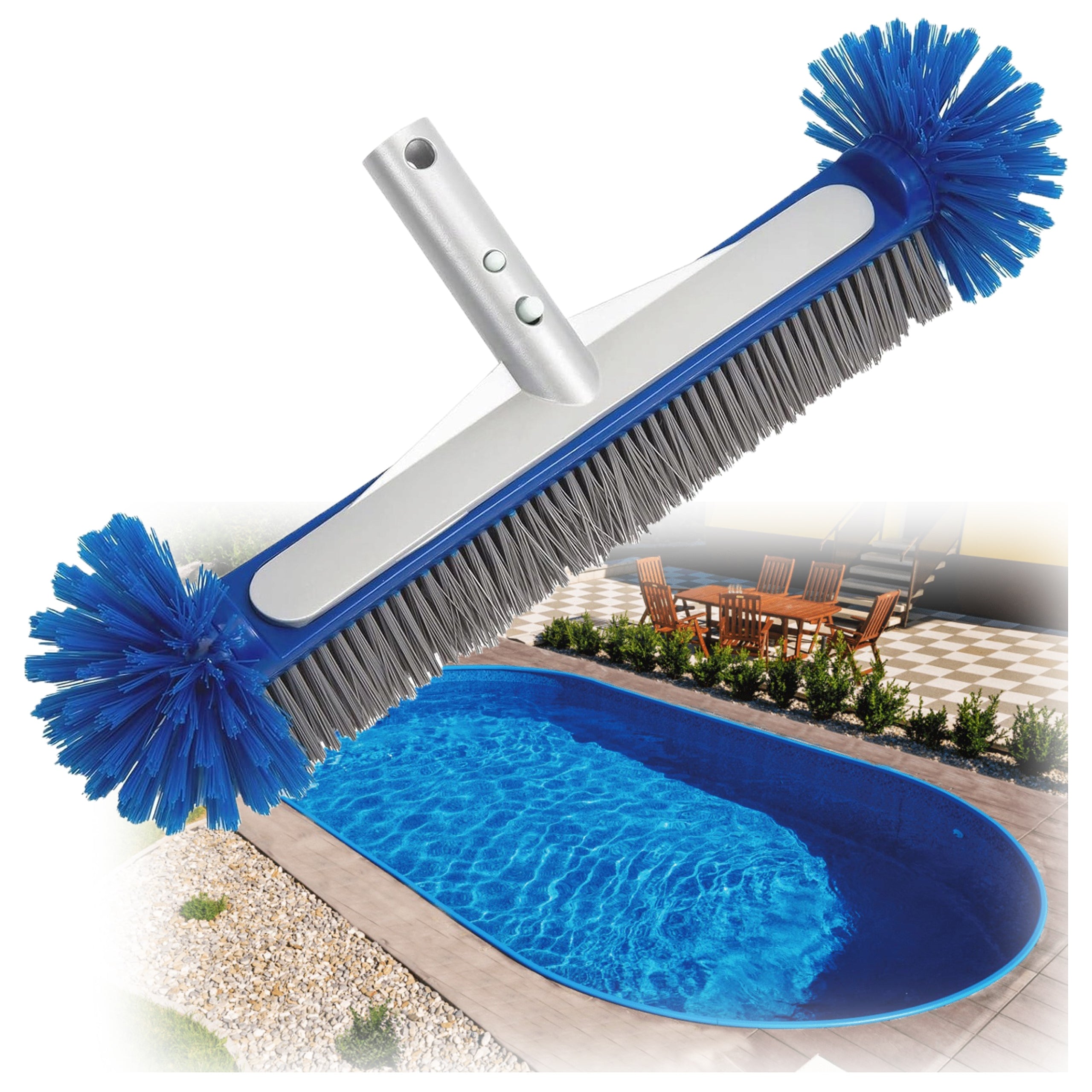 GAMIX METAL BRUSH FOR CLEANING Bottom BASIN Pool Mesh PREMIUM 43cm