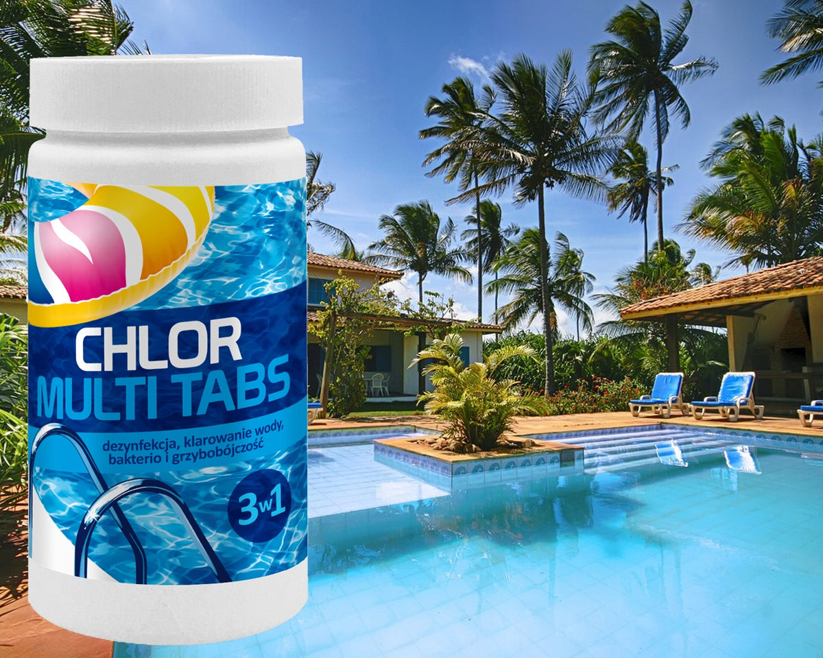 GAMIX MULTI BLUE TABLETS 3in1 CHLORINE FOR POOL CHEMISTRY POOL 200g 1kg Packaging status original