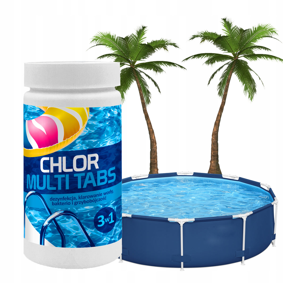 GAMIX MULTI BLUE TABLETS 3in1 CHLORINE FOR POOL CHEMISTRY POOL 200g 1kg