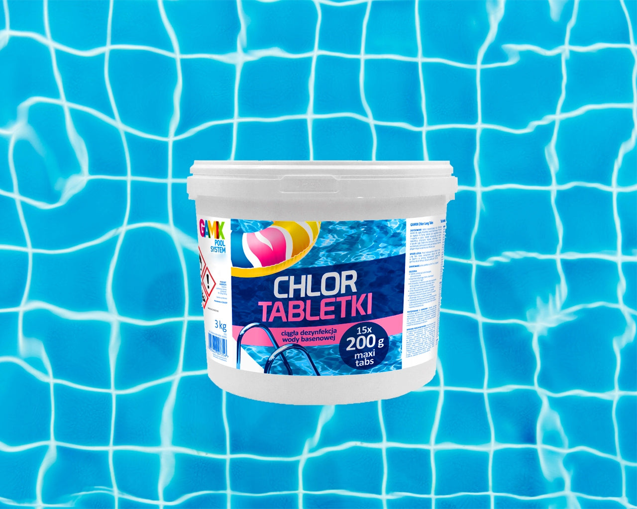 GAMIX MULTI CHLORINE FOR POOL MULTIFUNCTIONAL TABLETS LONG TABS 200g 3 kg Kind chlorine