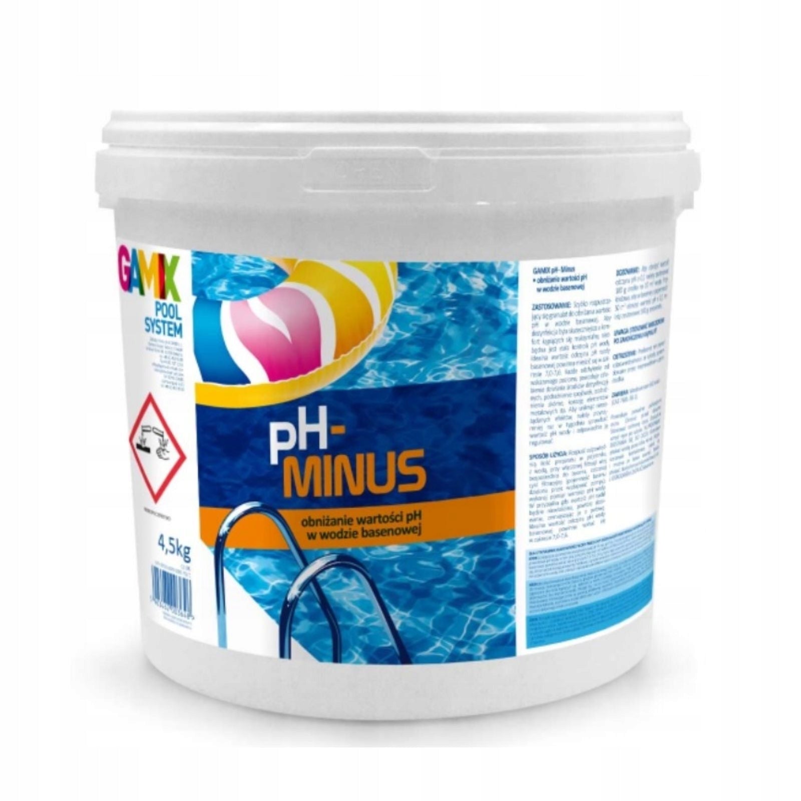 GAMIX PH- pH REGULATOR GRANULES FOR LOWERING THE pH IN POOL WATER 4,5KG Manufacturer code 3181