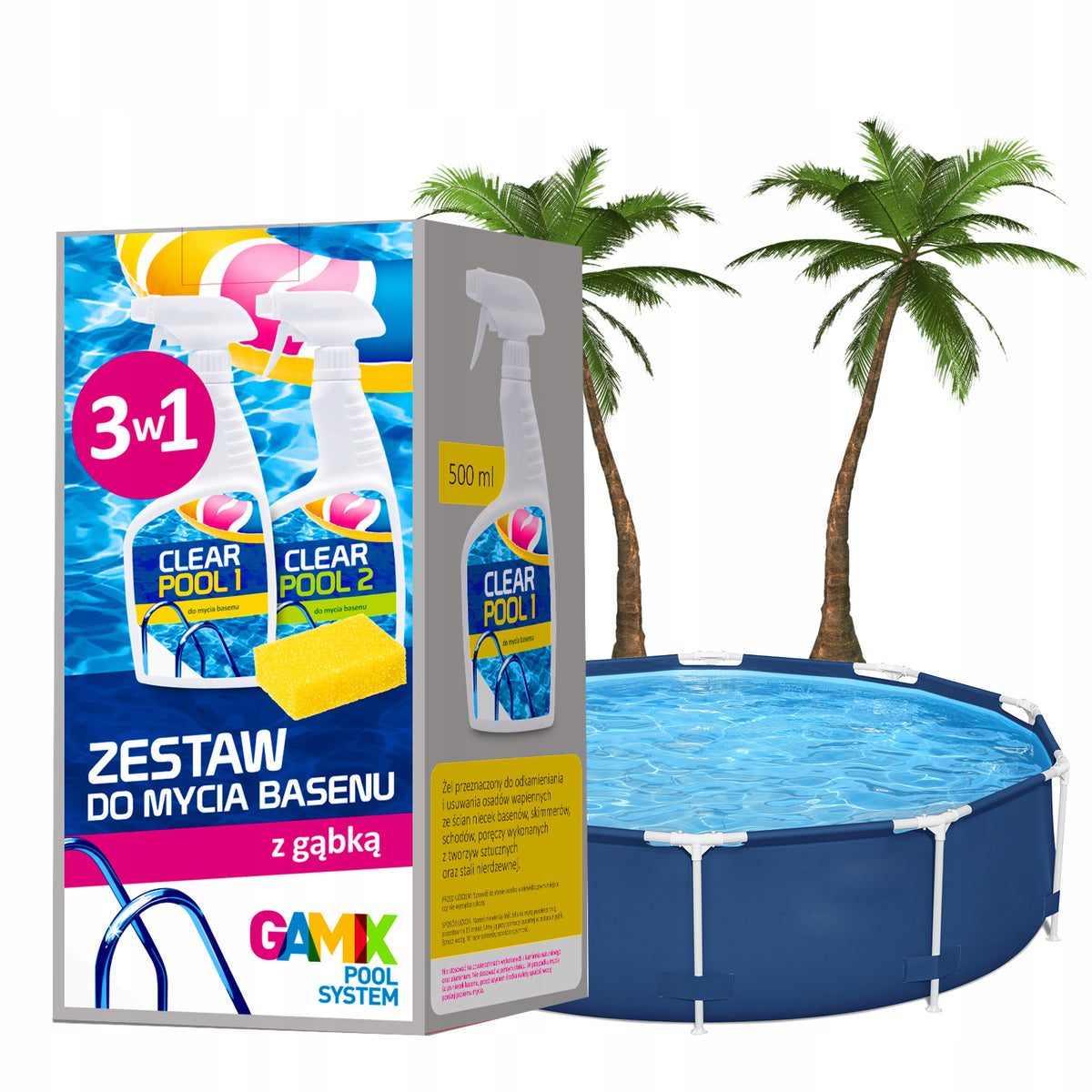 GAMIX POOL CLEANING KIT BEFORE WINTER REMOVES 3IN1 DIRT DEPOSITS Manufacturer code G413990