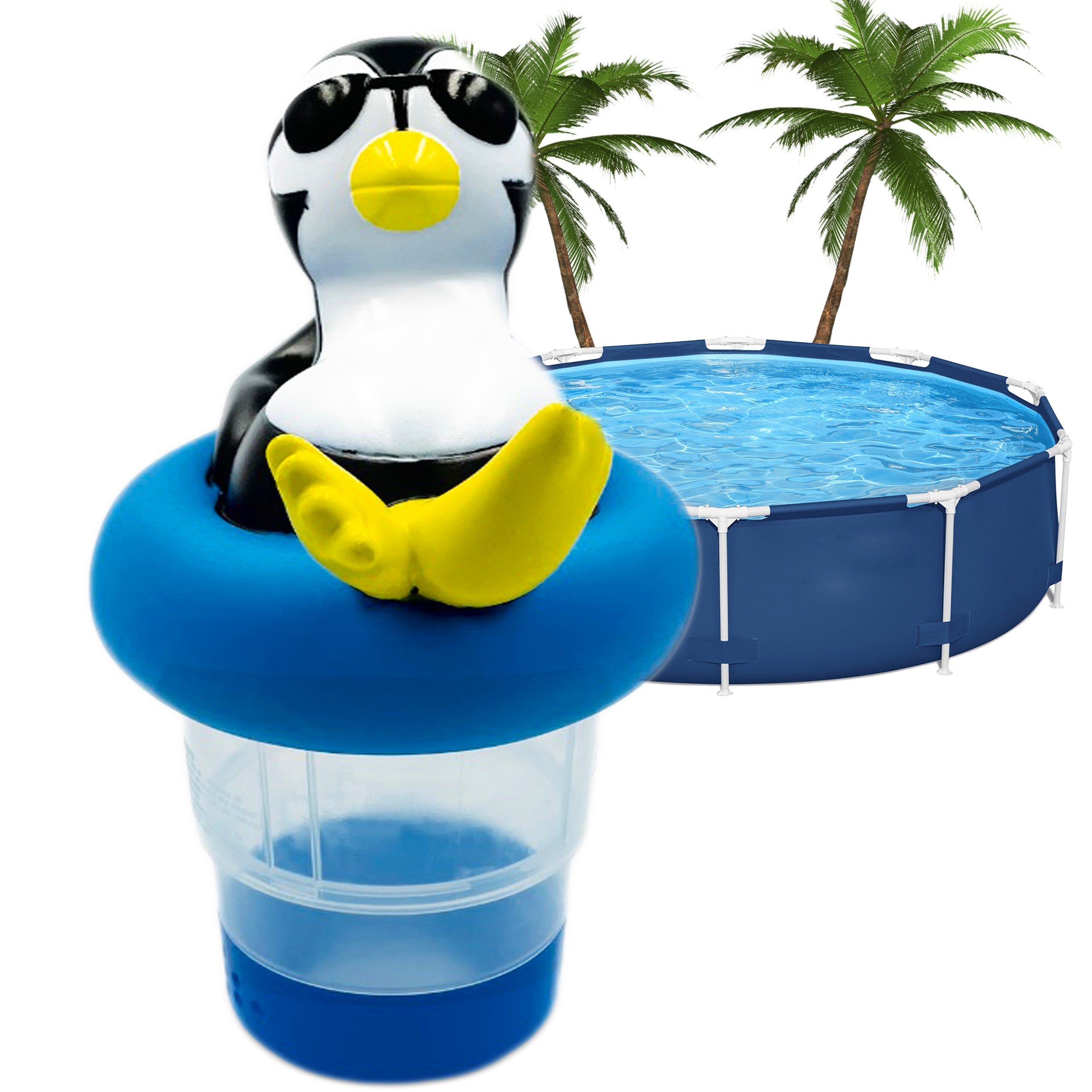 GAMIX SKIMMER FLOATING BUOY POOL BUOY FOR LARGE TABLETS 200G PENGUIN
