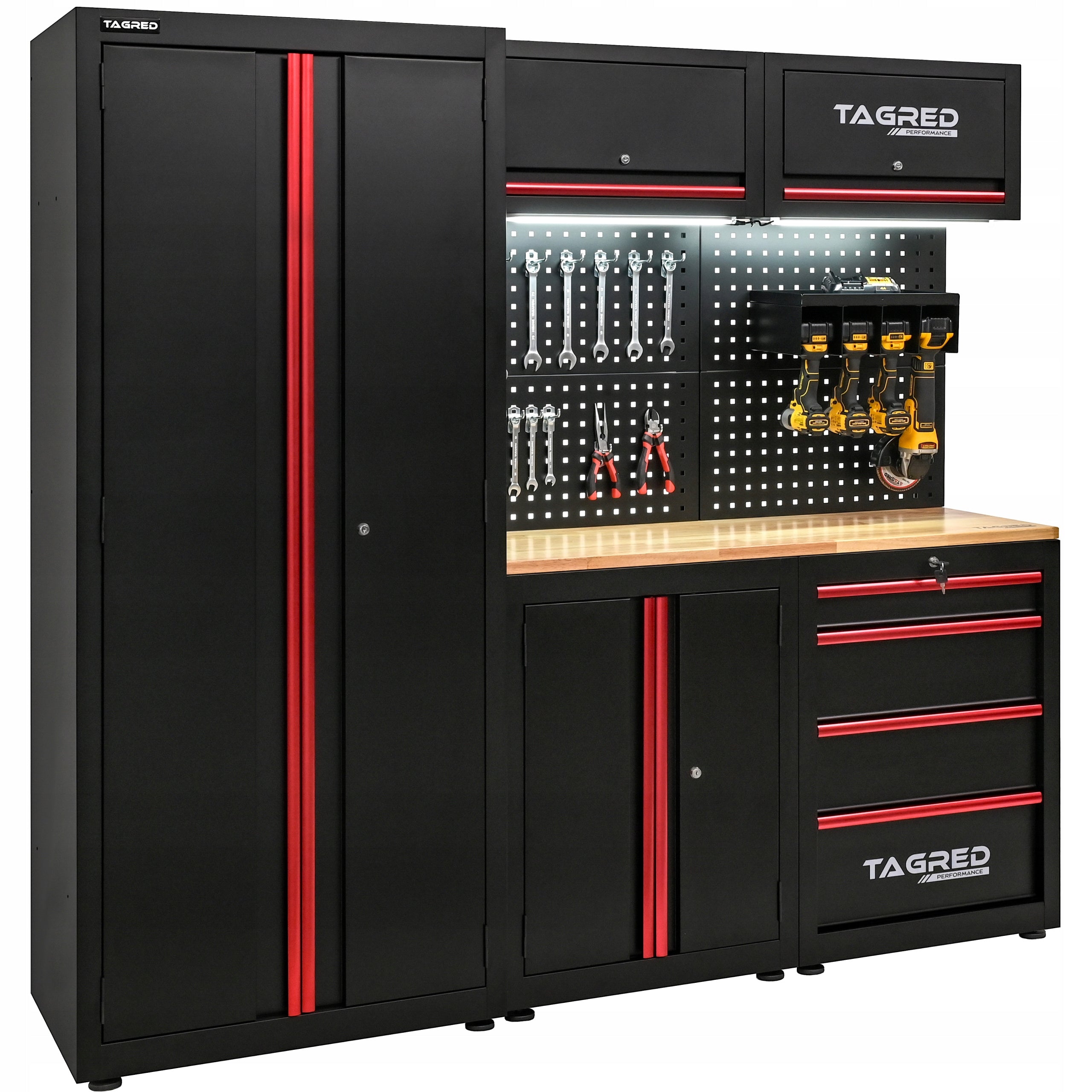 GARAGE FURNITURE TOOL WORKSHOP RACK FOR WORKSHOP MODULES 200CM +LED Packaging status original