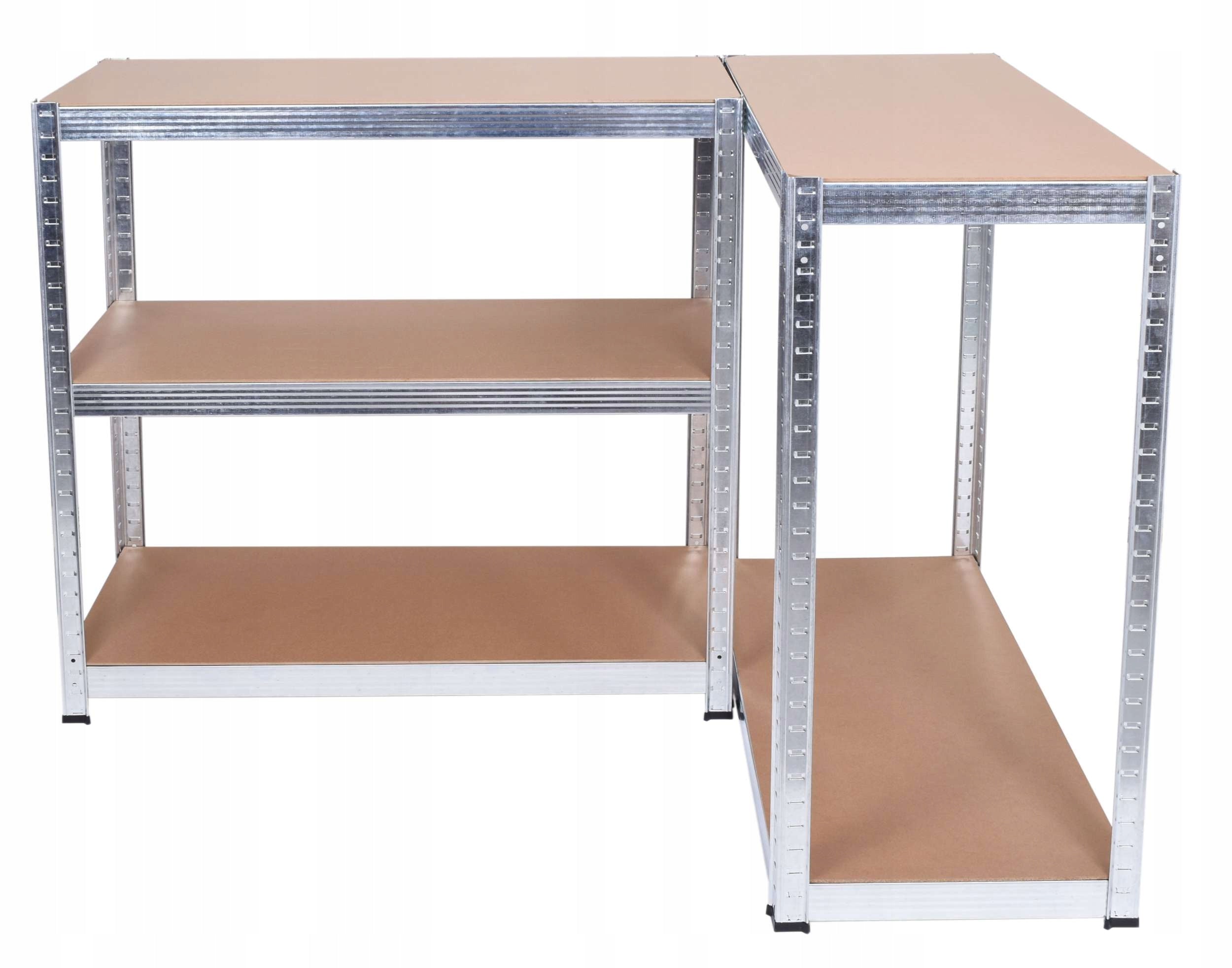 GARAGE STORAGE RACK METAL WORKSHOP GALVANIZED 2IN1 MDF 150cm 625kg Product depth 30 cm