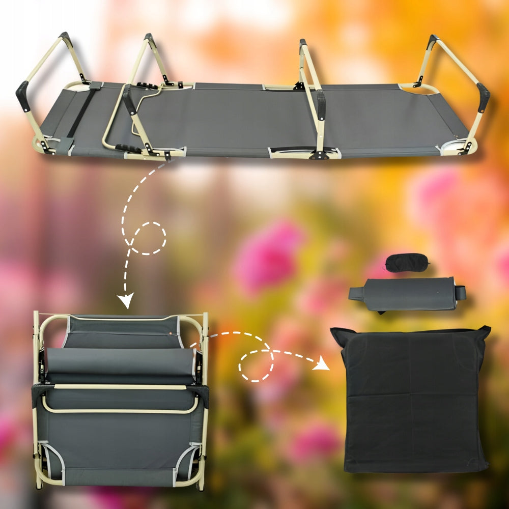 GARDEN BEACH CHAIR, FOLDABLE, STRONG CHAIR FOR TERRACE Color gray