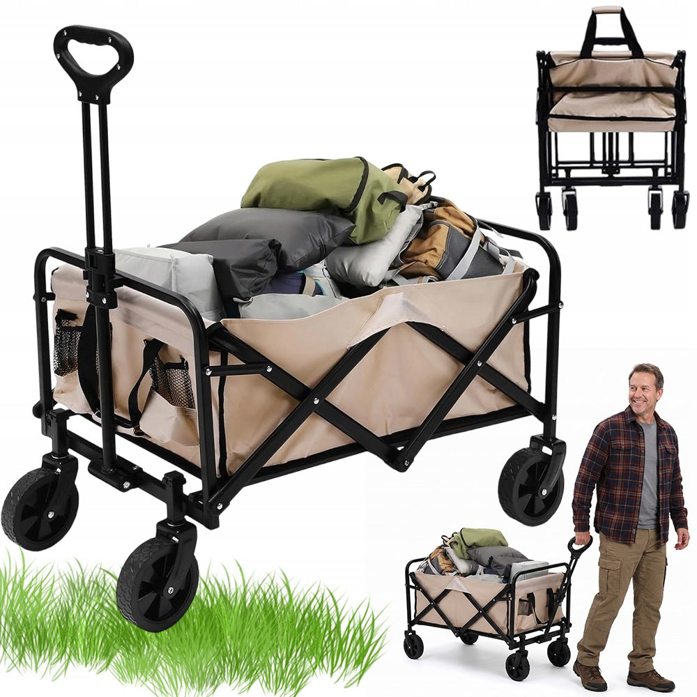 GARDEN BEACH FOLDING TRANSPORT TROLLEY 150KG OFF-ROAD 75L