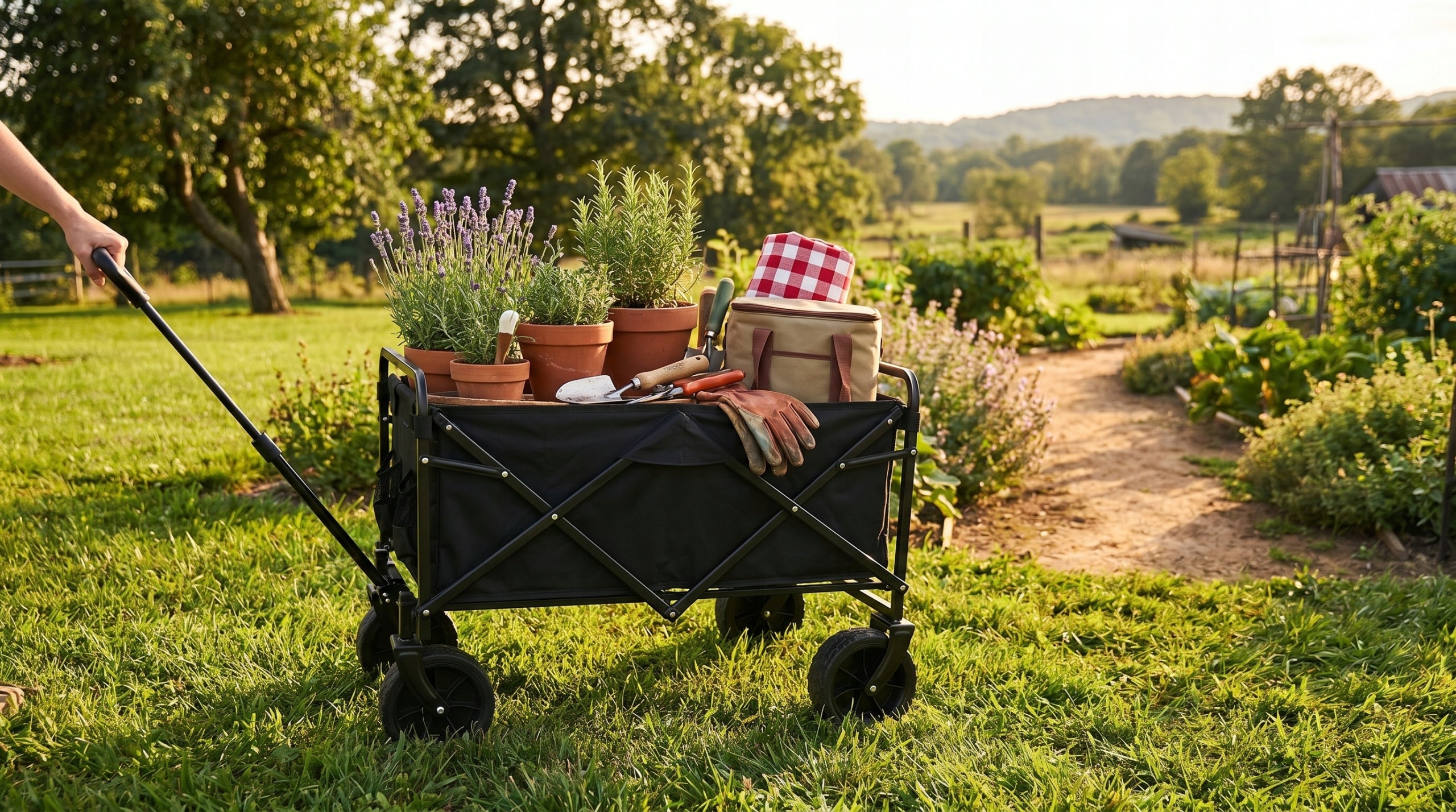 GARDEN BEACH HIKING CART FOLDING TRANSPORT 100L OFF-ROAD WHEELS Brand Meblowe Love