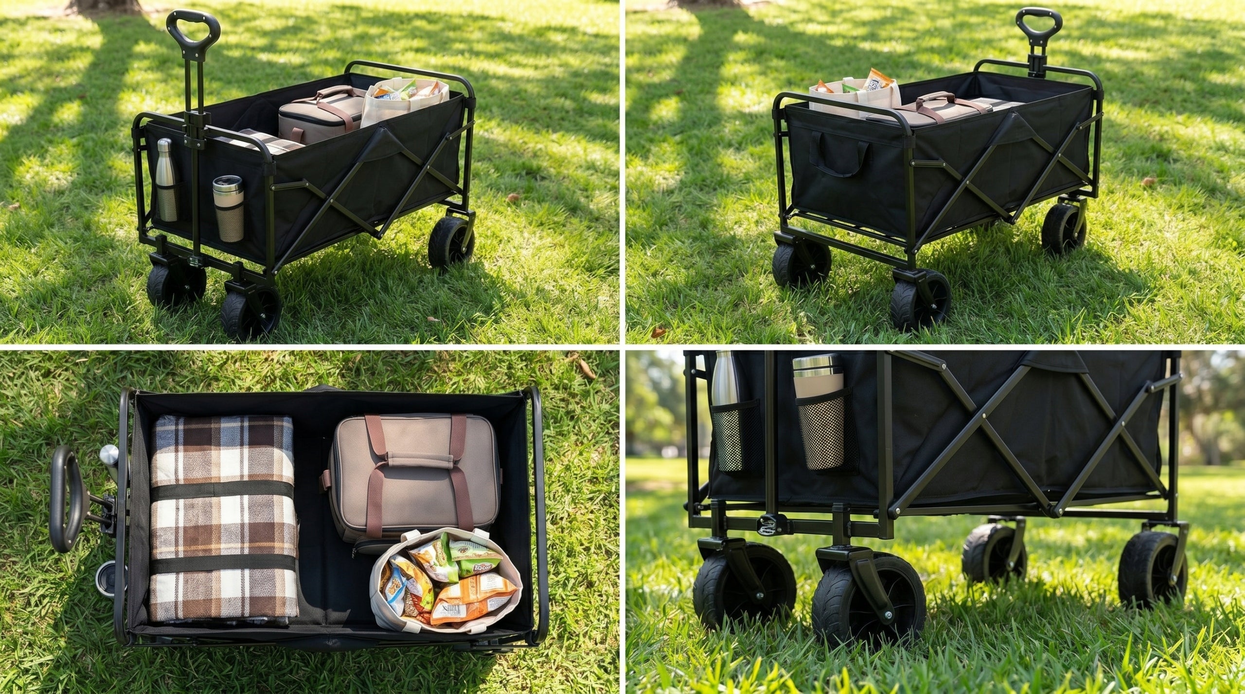 GARDEN BEACH HIKING CART FOLDING TRANSPORT 100L OFF-ROAD WHEELS Capacity 100 l