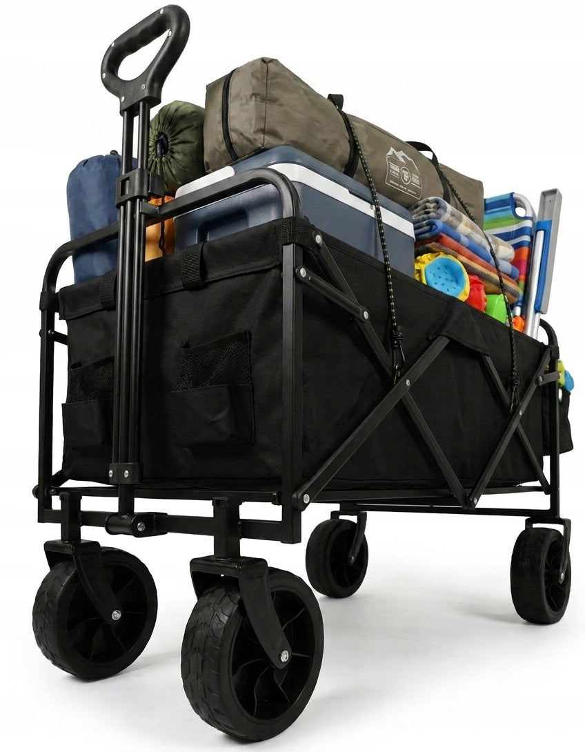 GARDEN BEACH HIKING CART FOLDING TRANSPORT 100L OFF-ROAD WHEELS