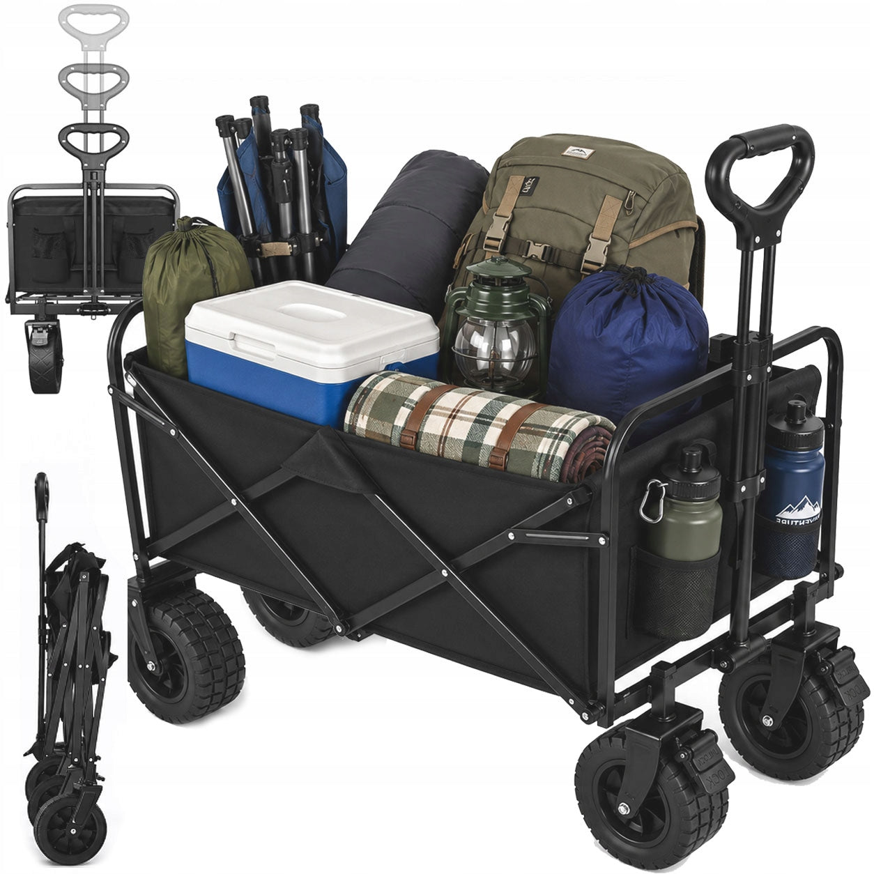 GARDEN BEACH TRANSPORT STROLLER FOLDING FOR CAMPING FISH Manufacturer code WÓZEK TURYSTYCZNY SKŁADANY OGRODOWY MEMFLOW