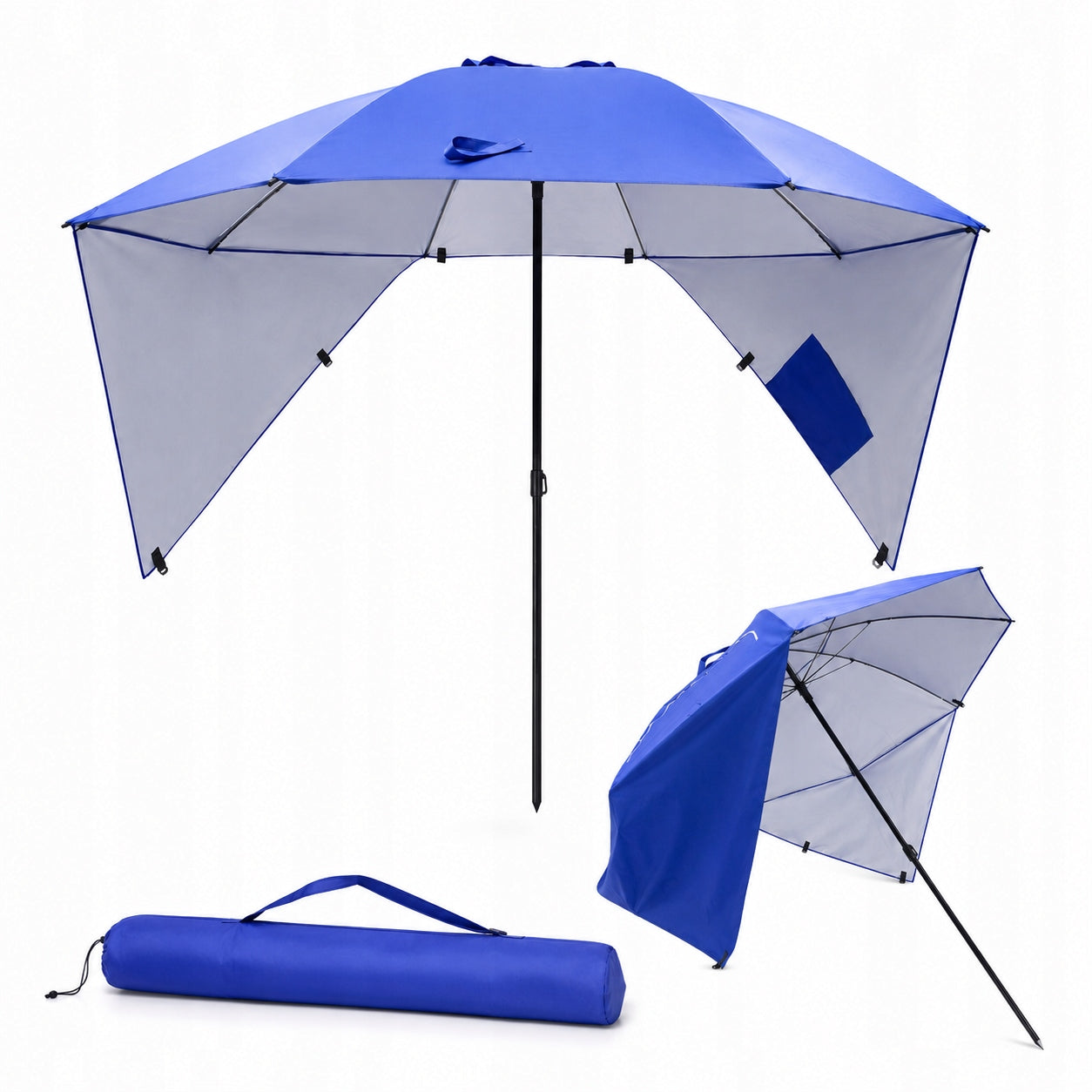GARDEN BEACH UMBRELLA 214 cm Folding with Side Guards Adjustable Manufacturer code 5903313461405
