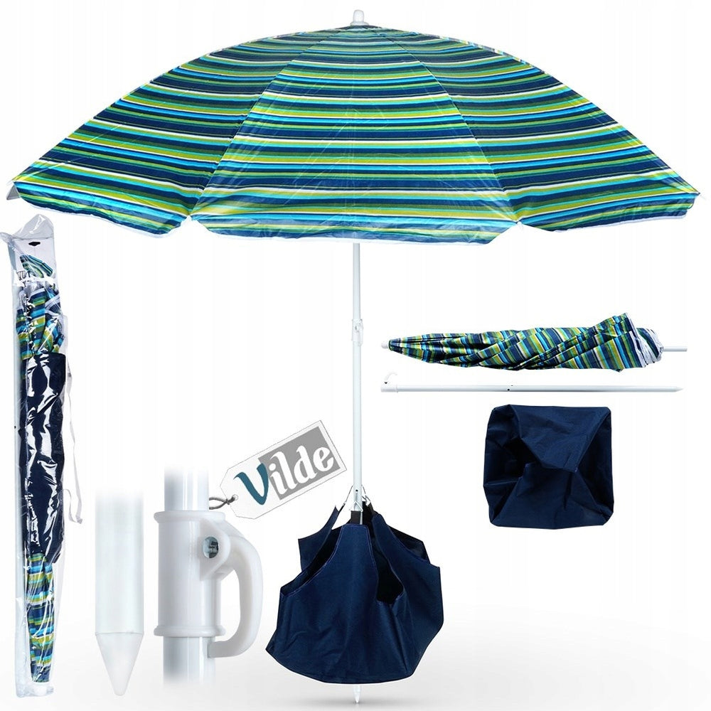 GARDEN BEACH Umbrella with UV Filter Sand Base Waterproof Broken