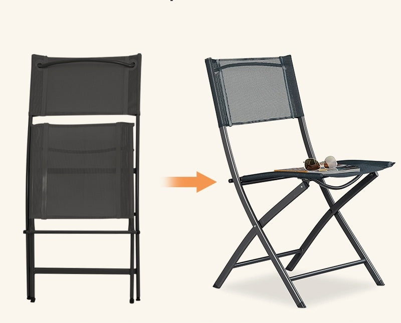 GARDEN CAMPING CHAIR BALCONY RECLINING METAL STRONG FOLDING