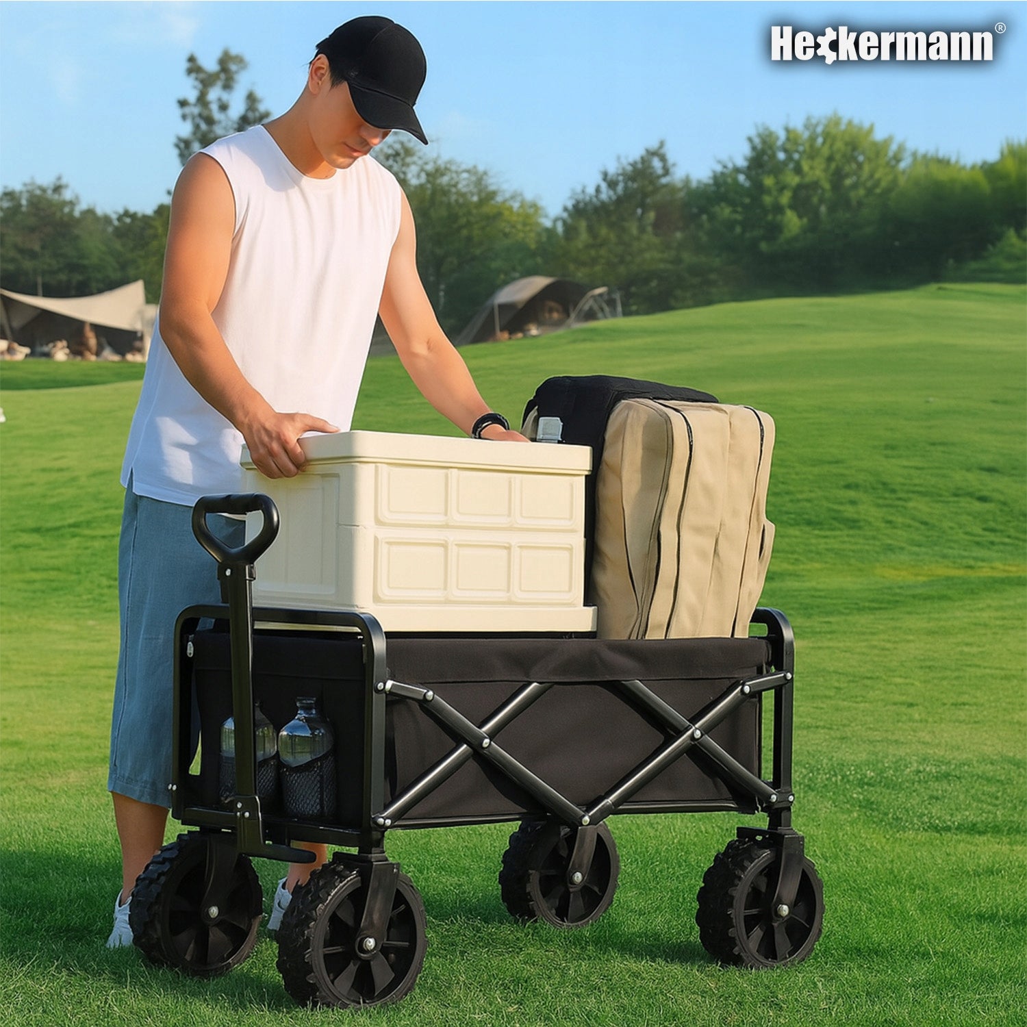 GARDEN CAMPING HIKING CART 250KG FOLDING TRANSPORTATION Brand Heckermann