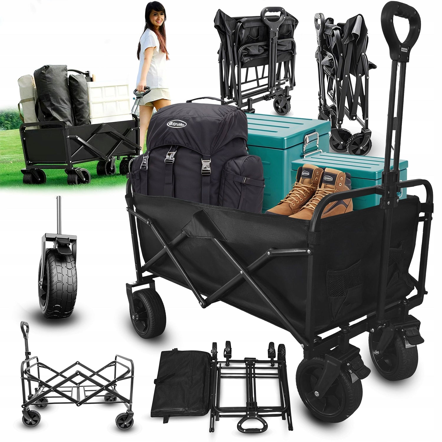 GARDEN CAMPING HIKING CART 250KG FOLDING TRANSPORTATION