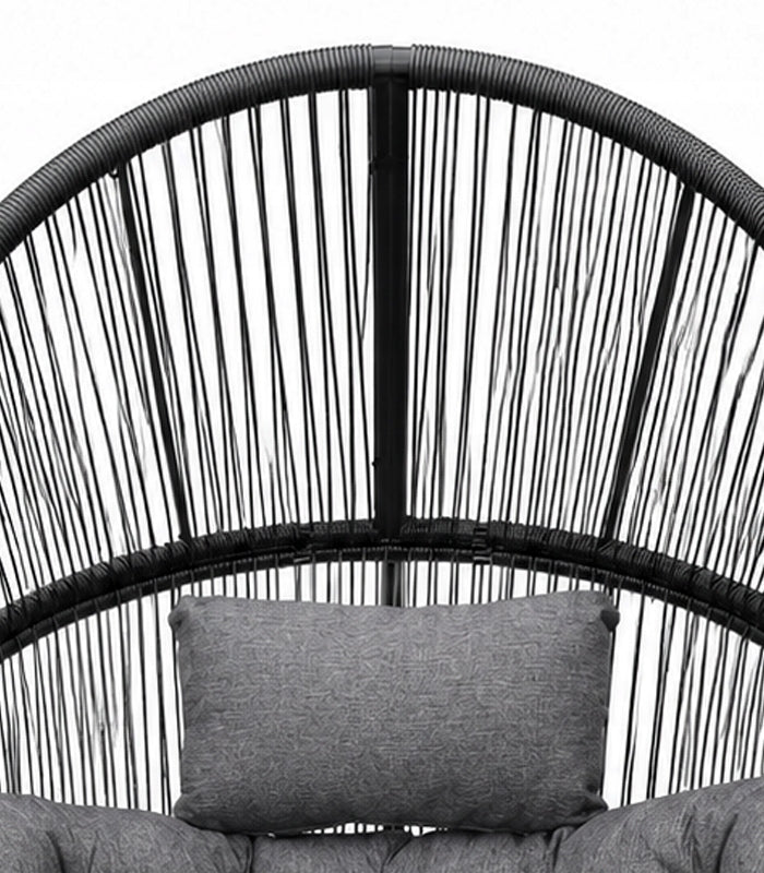 GARDEN CHAIR ORVIETO RATTAN BLACK WITH CUSHION ON LEGS Kind couch