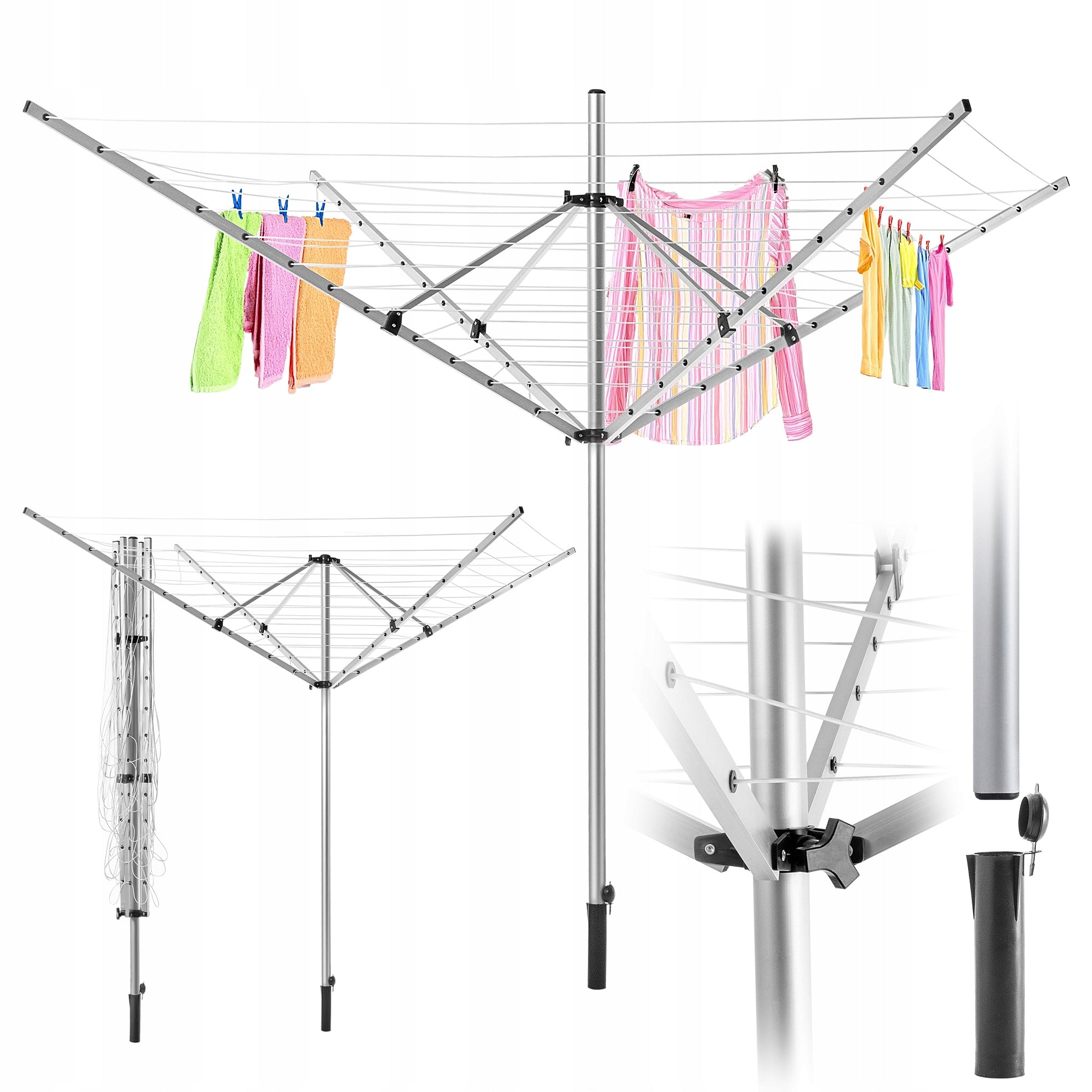 GARDEN DRYER 50 M LAUNDRY ROTARY UNDERWEAR 4 EXTERNAL ARMS