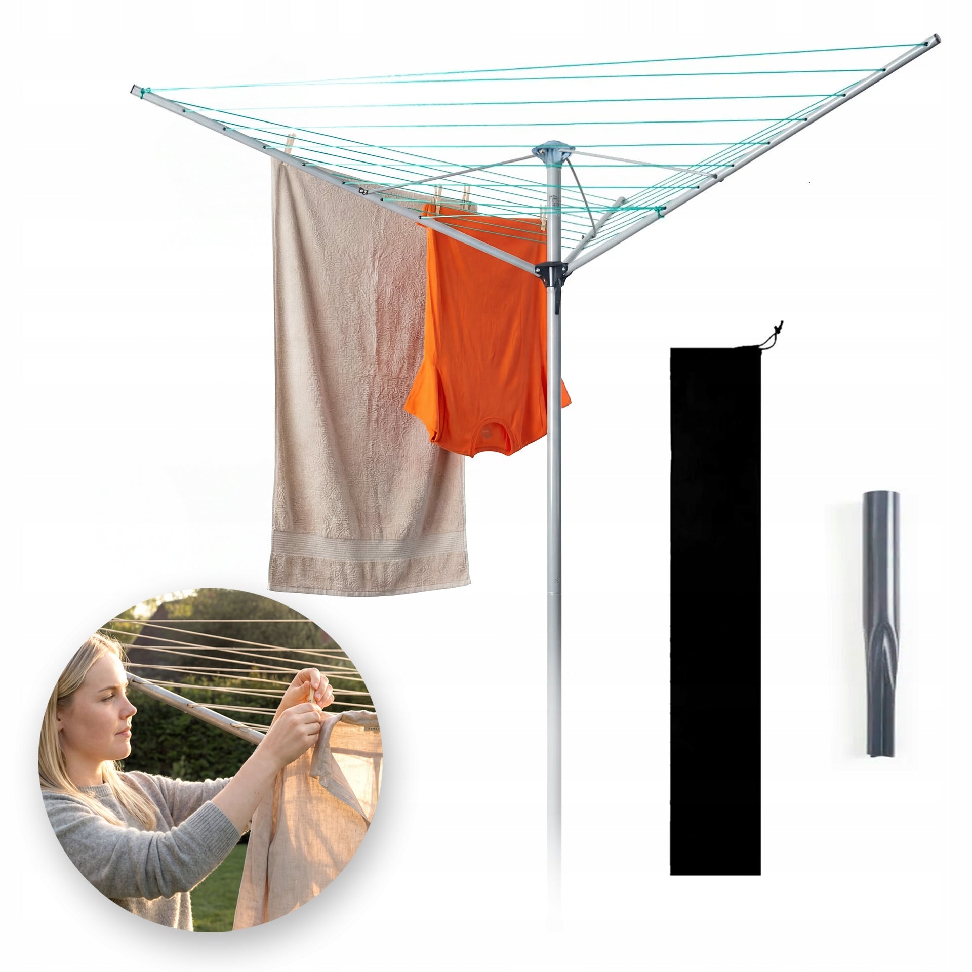 GARDEN DRYER laundry underwear PROMIS rotating 182cm ANCHOR + COVER Kind Portable