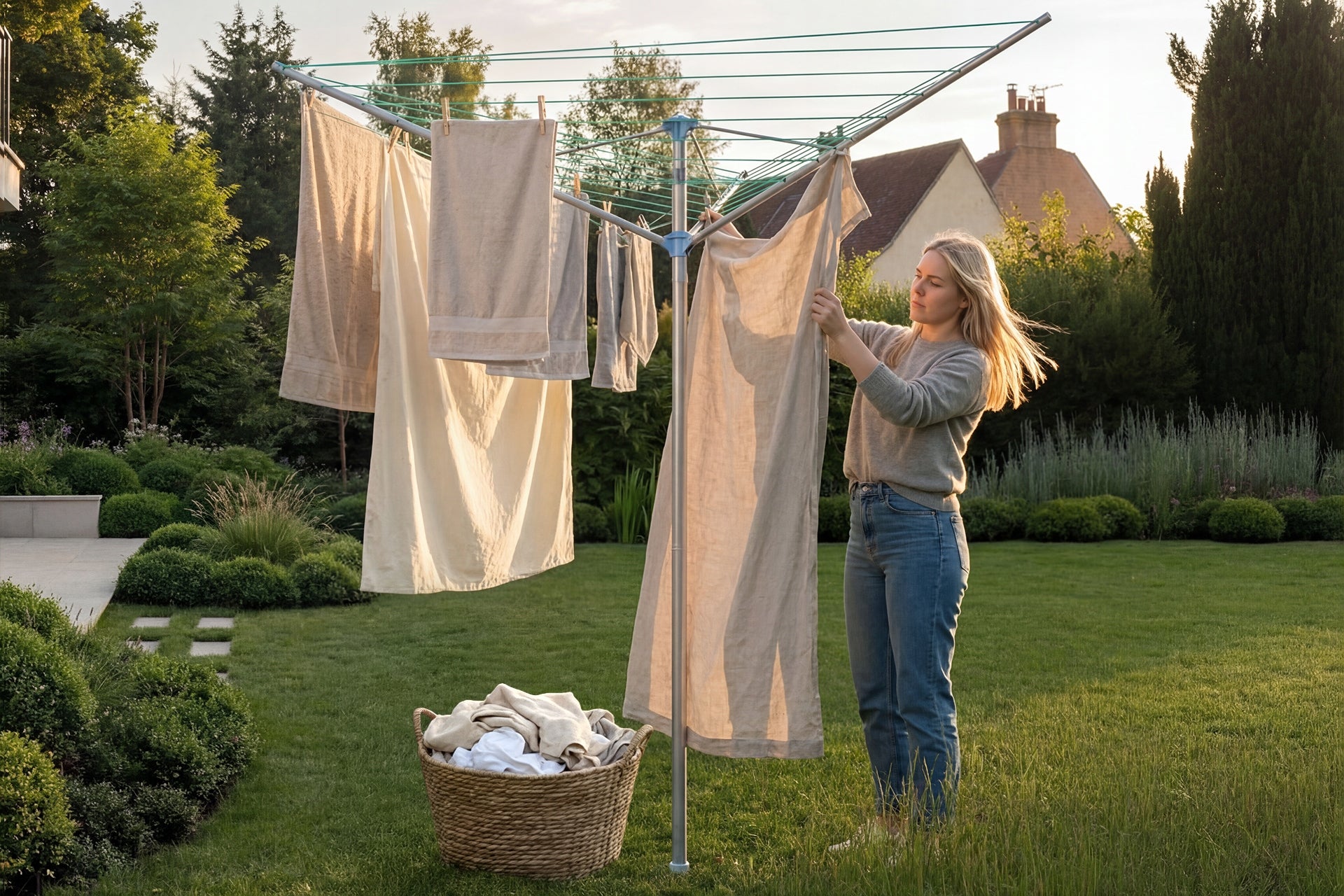 GARDEN DRYER laundry underwear PROMIS rotating 182cm ANCHOR + COVER Packaging status original