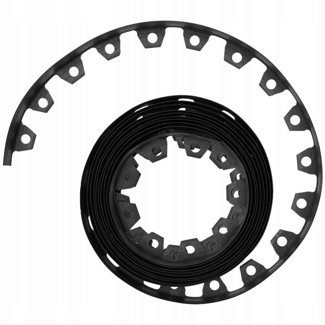 GARDEN EDGING 10m black 8cm lawn border high plastic + anchors Product weight with unit packaging 3 kg
