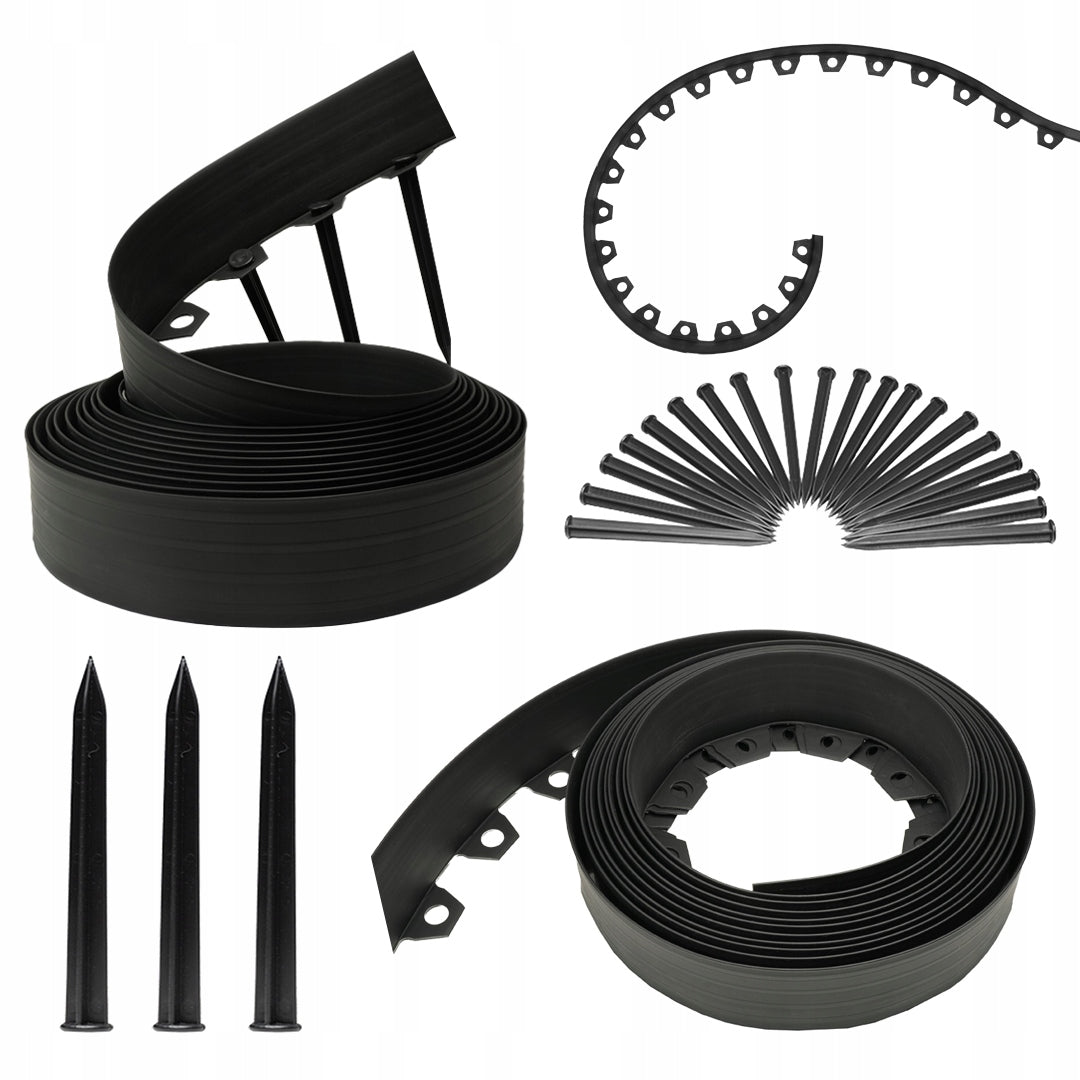 GARDEN EDGING 10m black height 8cm lawn plastic + anchorv Manufacturer GardenCraft