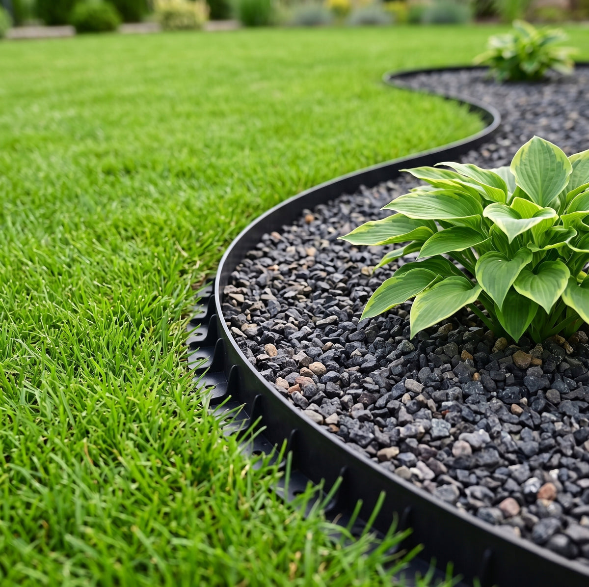 GARDEN EDGING LAWN FLEXIBLE 10M 50MM + 20 ANCHORS FREEBIE BLACK Manufacturer code 50mmx10