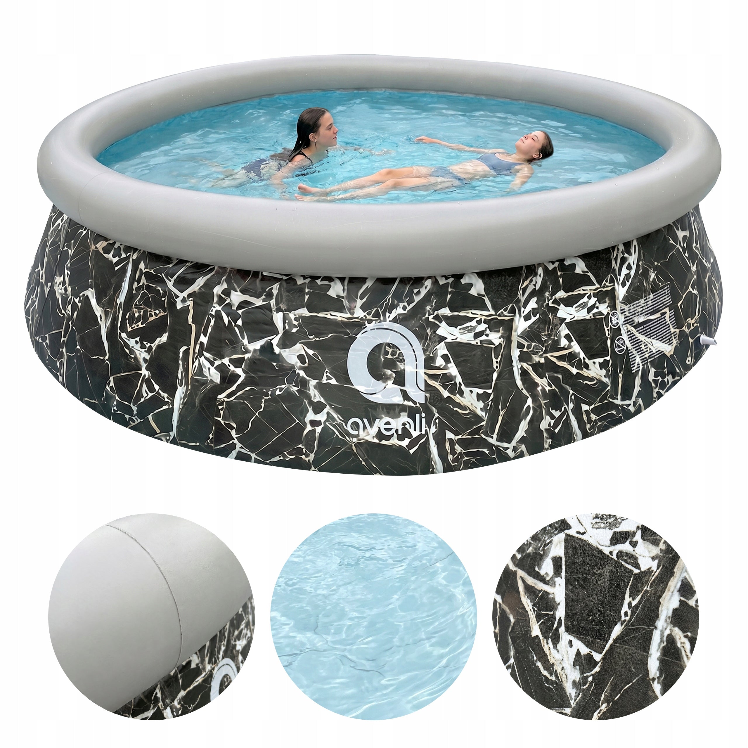 GARDEN EXPANSION POOL PUMPED ROUND MARBLE WITH PUMP 360x76 CM SET