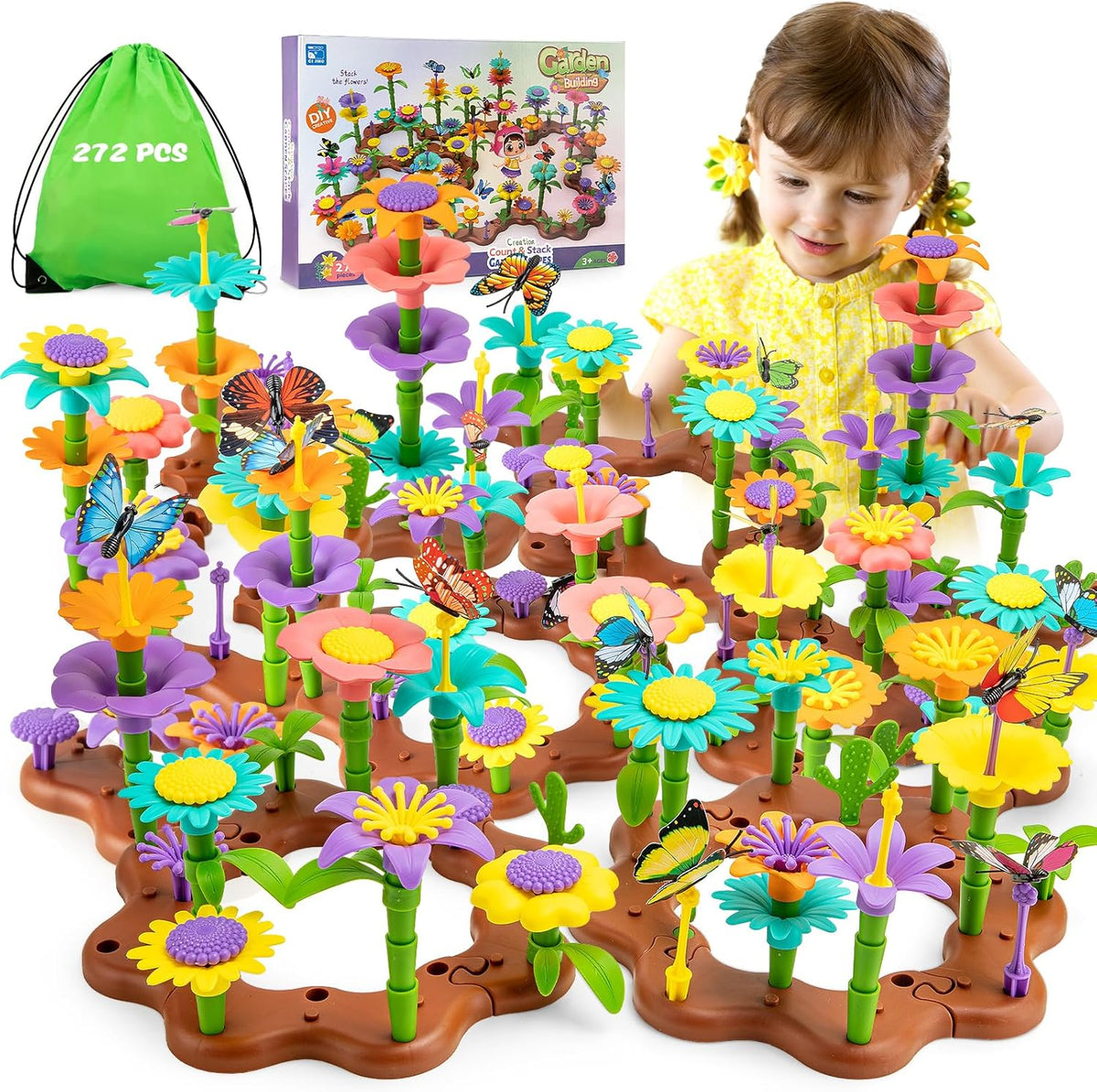 GARDEN FLOWER CREATIVE EDUCATIONAL TOY COMPLETE SET OF 272 PIECES