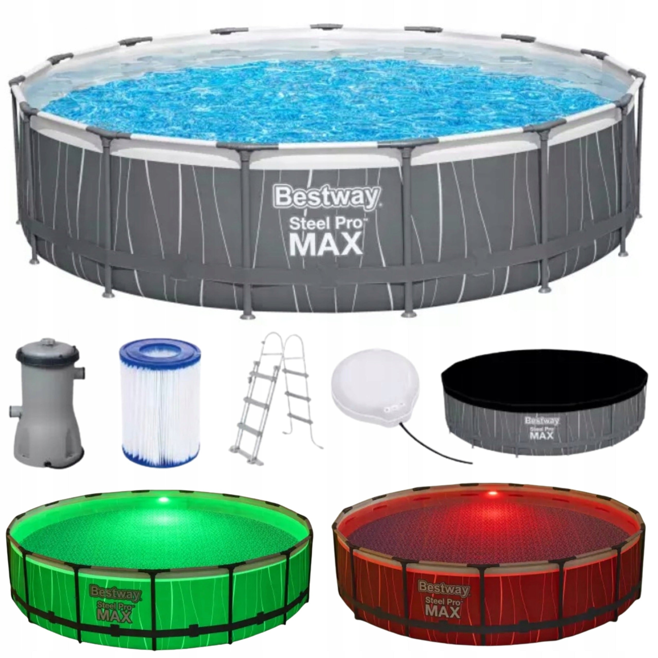 GARDEN FRAME POOL BESTWAY LED 457 x 107 cm CAPACITY 14970 LITERS
