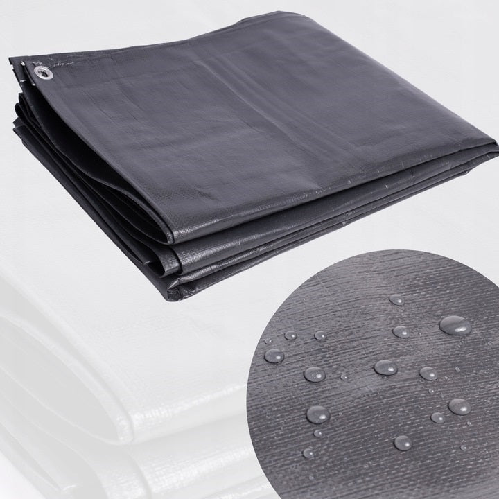 GARDEN FURNITURE COVER TARPAULIN GREY BALCONY TABLE CHAIRS 350x150x75 Product width 150 cm