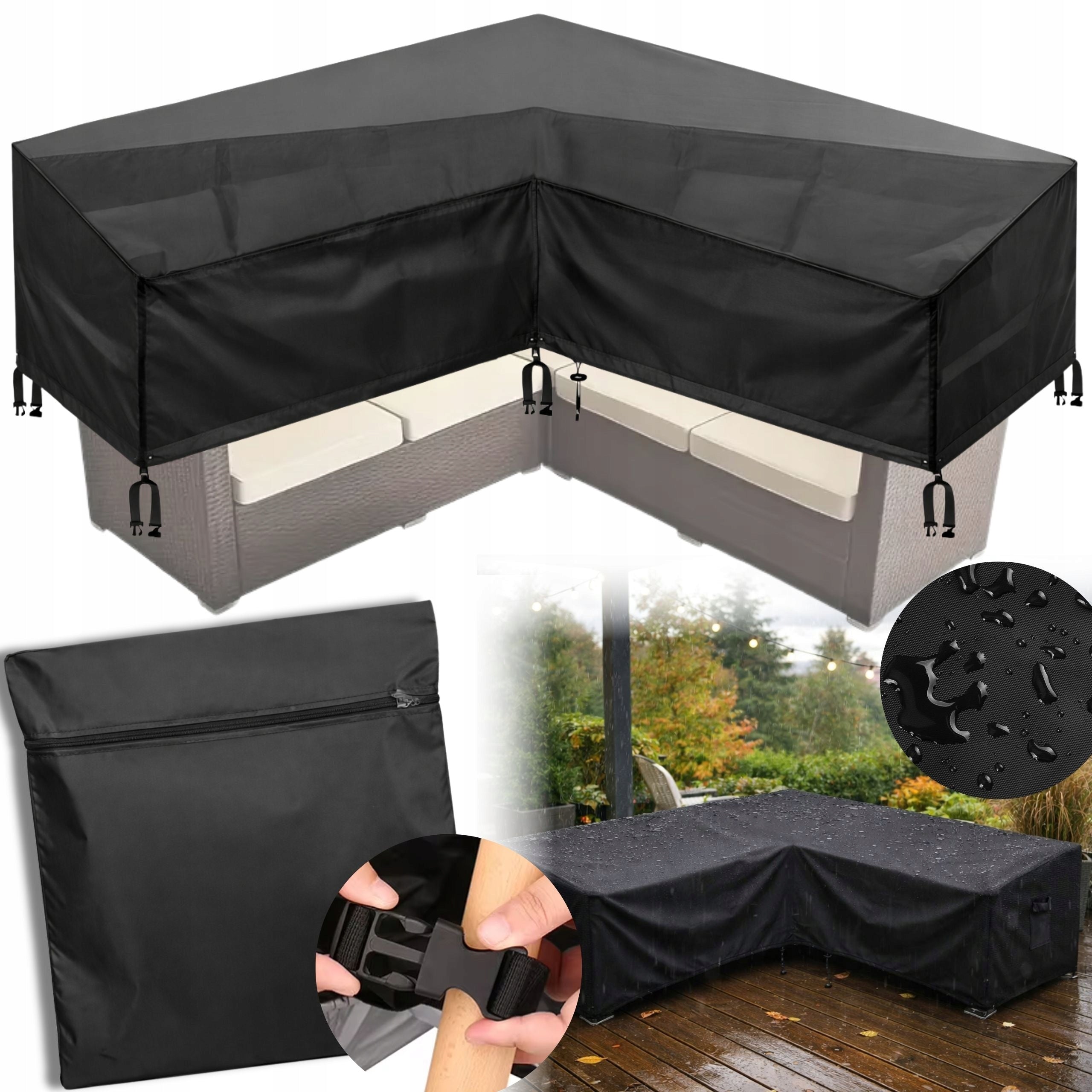 GARDEN FURNITURE GARDEN COVER FOR FURNITURE SET 250X250X100CM BLACK Manufacturer code POKROWIEC NA MEBLE OGRODOWE DOMIDEKOR
