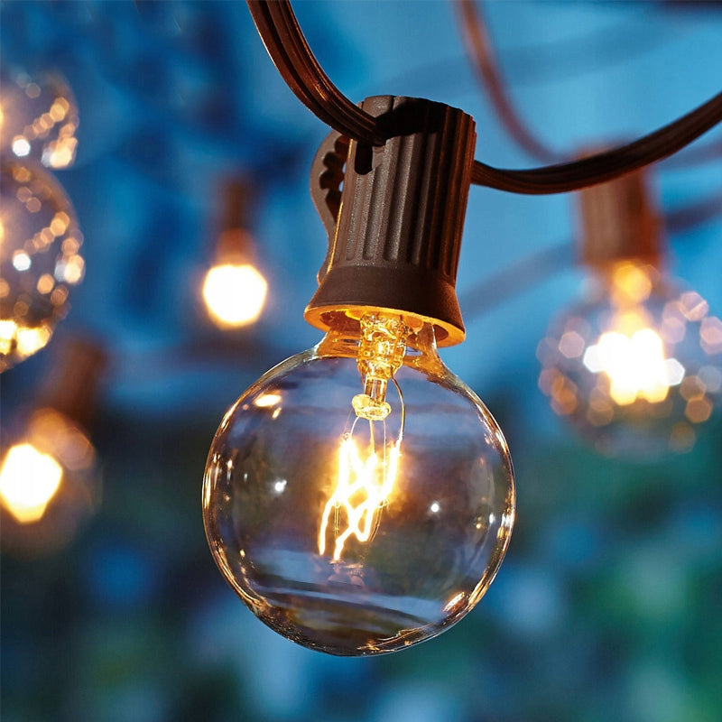 GARDEN GARLAND LAMP BULBS BALLS 15M 50 4 SPARE BULBS G40