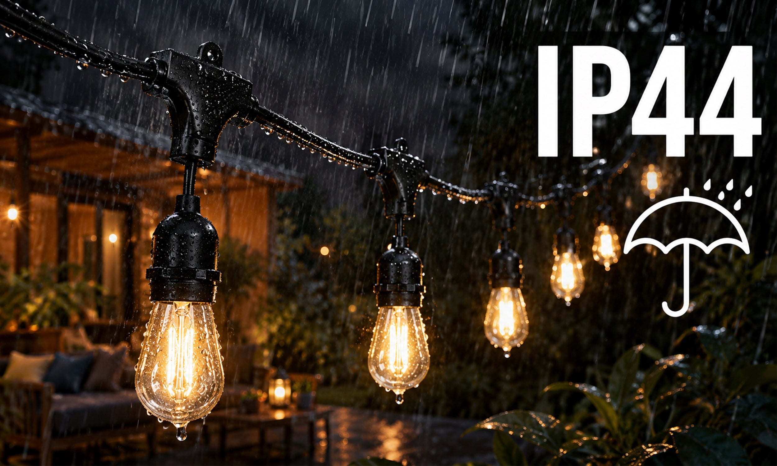 GARDEN GARLAND LIGHT 20x BULBS LED LAMPS FOR BALCONY CHAIN 20m E27 Globe diameter 4.2 cm