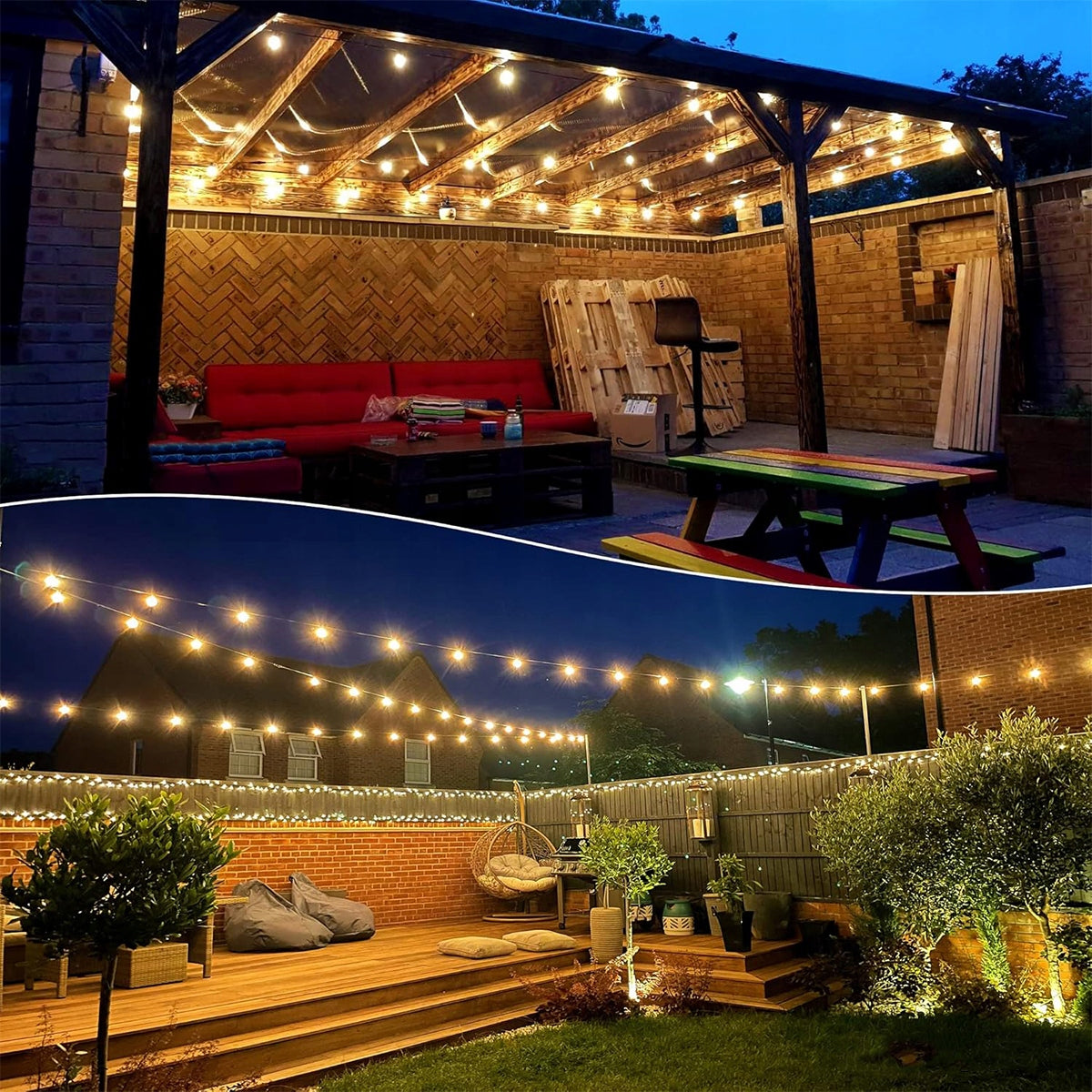 GARDEN GARLAND LIGHT DECORATION 18M BULBS 50 LED OUTDOOR LIGHTS Number of light points 41 - 50