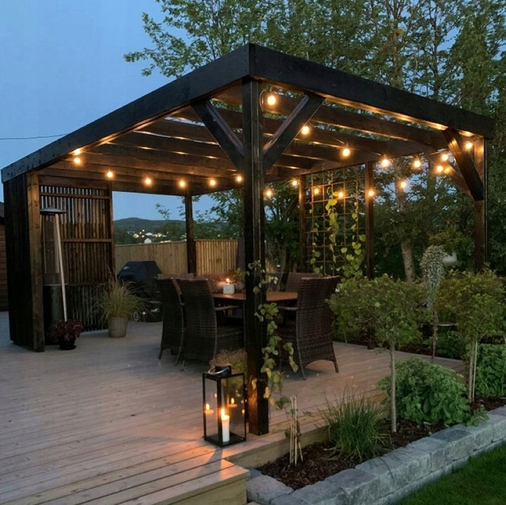 GARDEN Garland Light LAMPS for LED Terrace 10m + 10x E27 Bulbs Brand Masterled