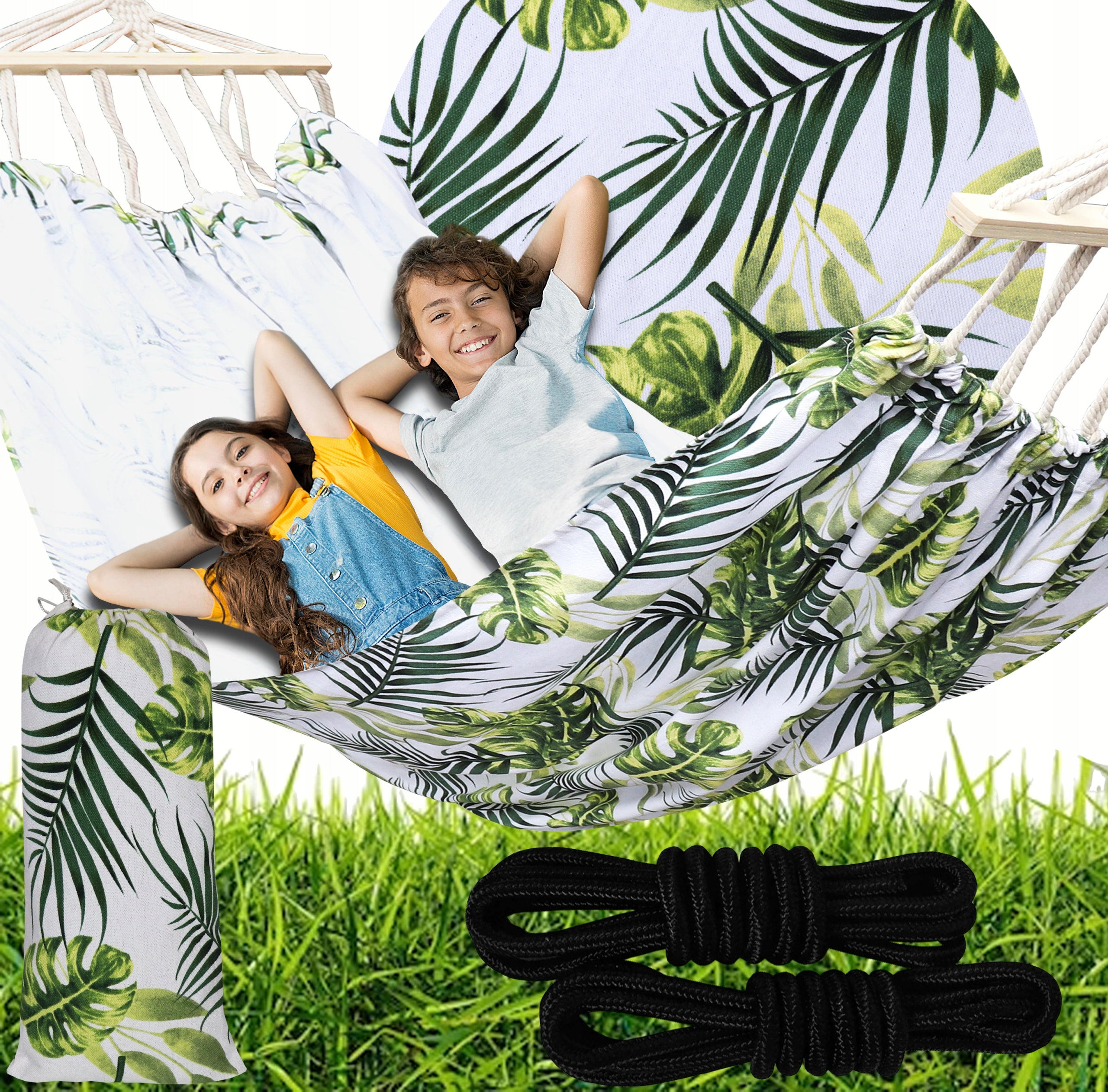 GARDEN HAMMOCK 2-PERSON SWING XXL 280x150 CM STRONG + COVER