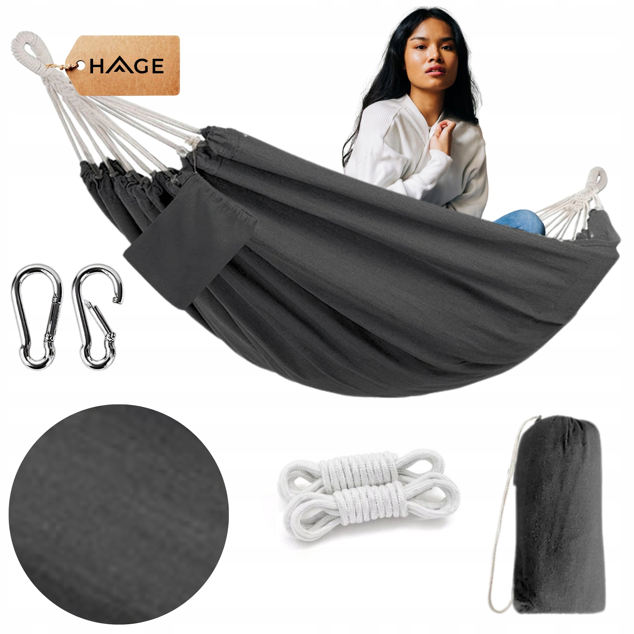 GARDEN HAMMOCK BOHO STRONG DOUBLE 150x275cm 240kg + BAG Packaging status original