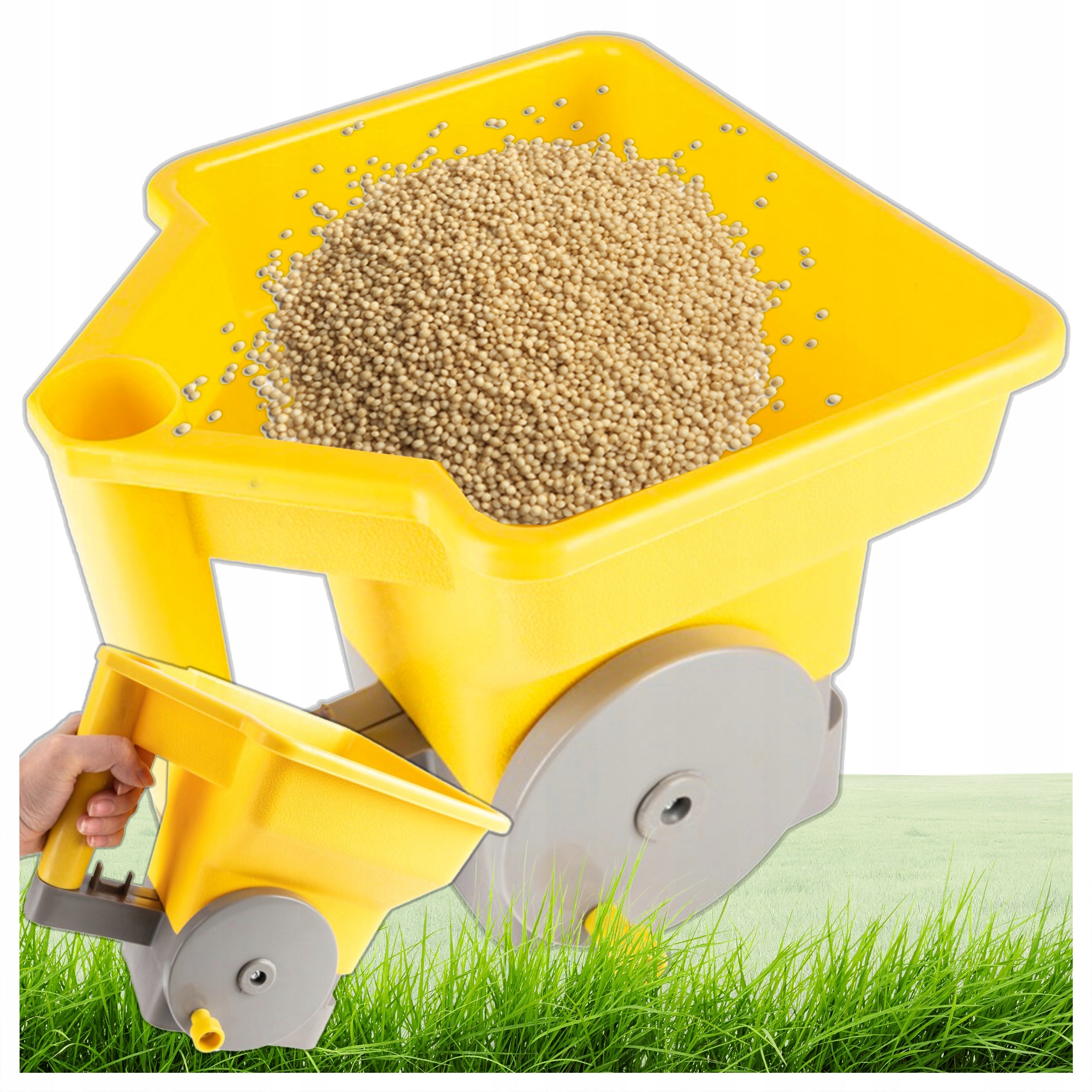 GARDEN HAND SEED DRILL FOR GRASS SEEDS VEGETABLE FERTILIZER SPREADER 3L Brand Stator