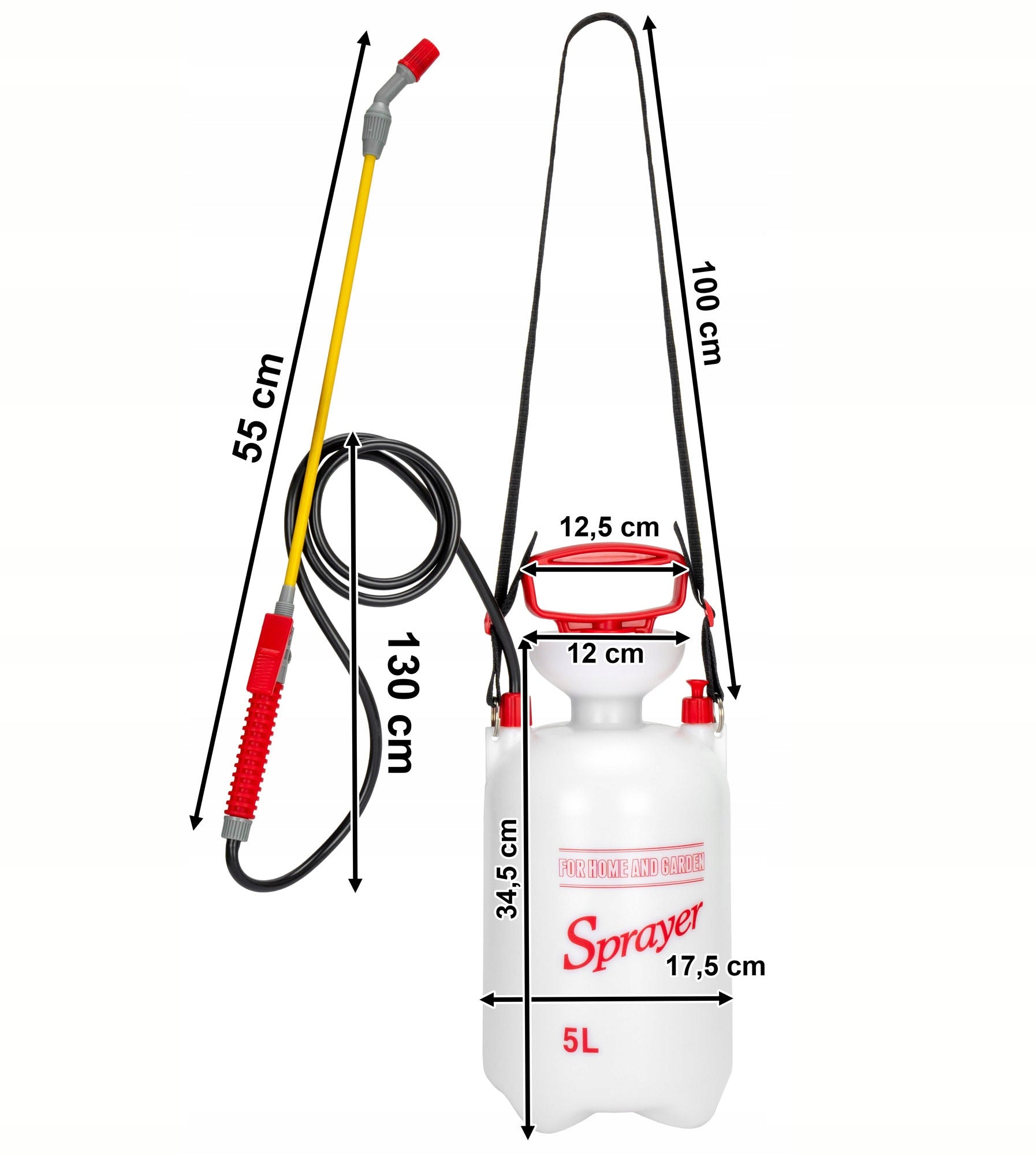GARDEN HANDHELD PRESSURE SPRAYER LARGE WITH ADJUSTABLE PLANT NOZZLE Manufacturer code Opryskiwacz ciśnieniowy ręczny ogrodowy duży